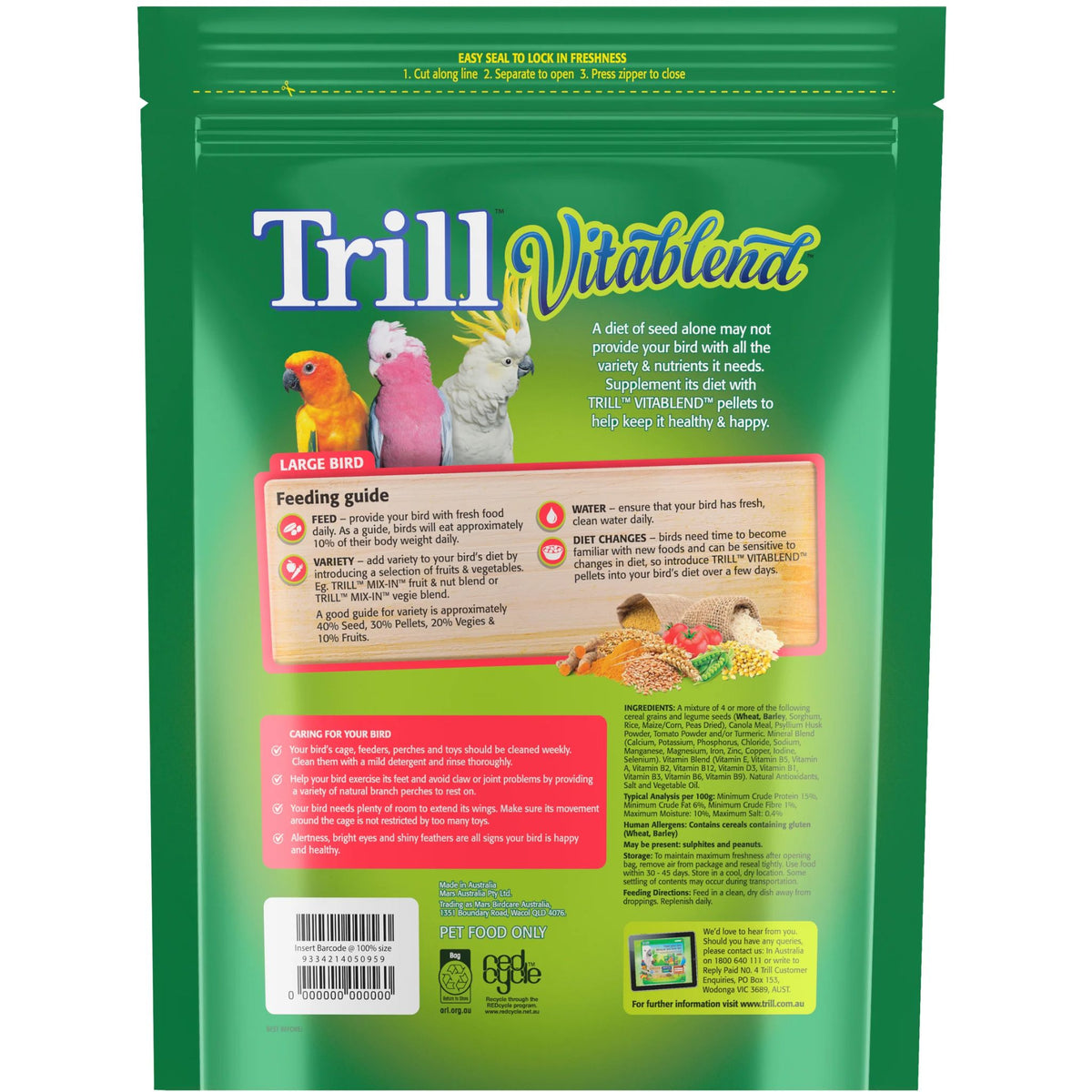 Trill Vitablend Pellets for Large Birds product detail 1