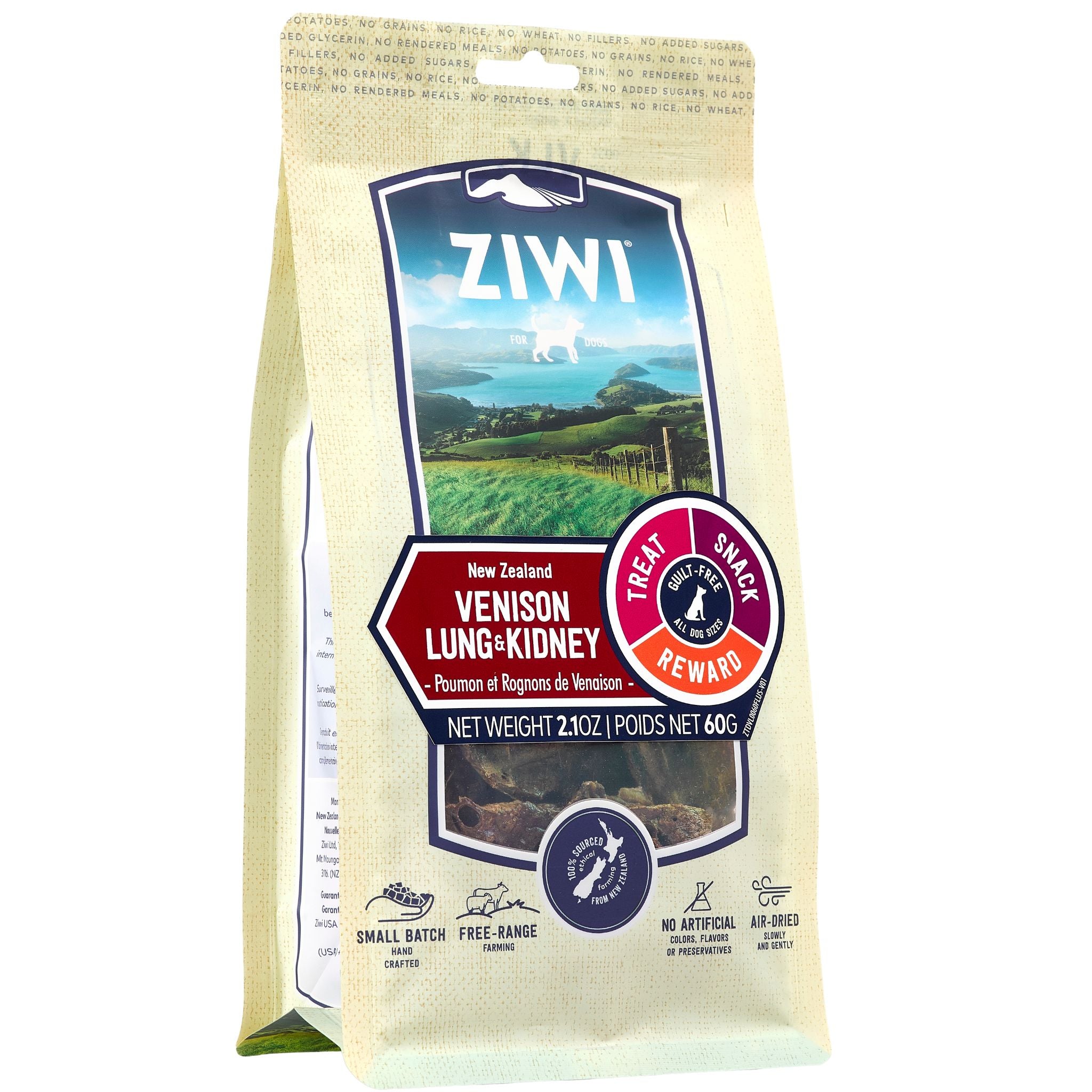 ZIWI Dog Treats Venison Lung & Kidney - 60g | PeekAPaw Pet Supplies