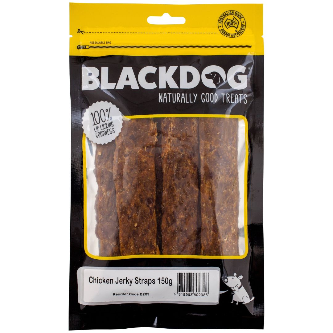 Blackdog Chicken Jerky Straps Dog Treats - 150g | PeekAPaw Pet Supplies