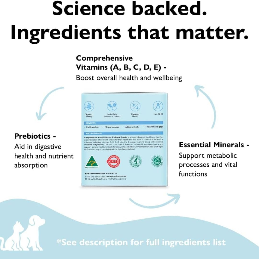 PETMIMA Complete Care + Multi-Vitamin & Mineral | PeekAPaw Pet Supplies