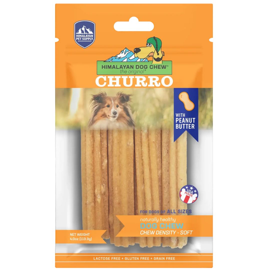 Himalayan Dog Chew Churro - Peanut Butter - 113.3g | PeekAPaw Pet Supplies