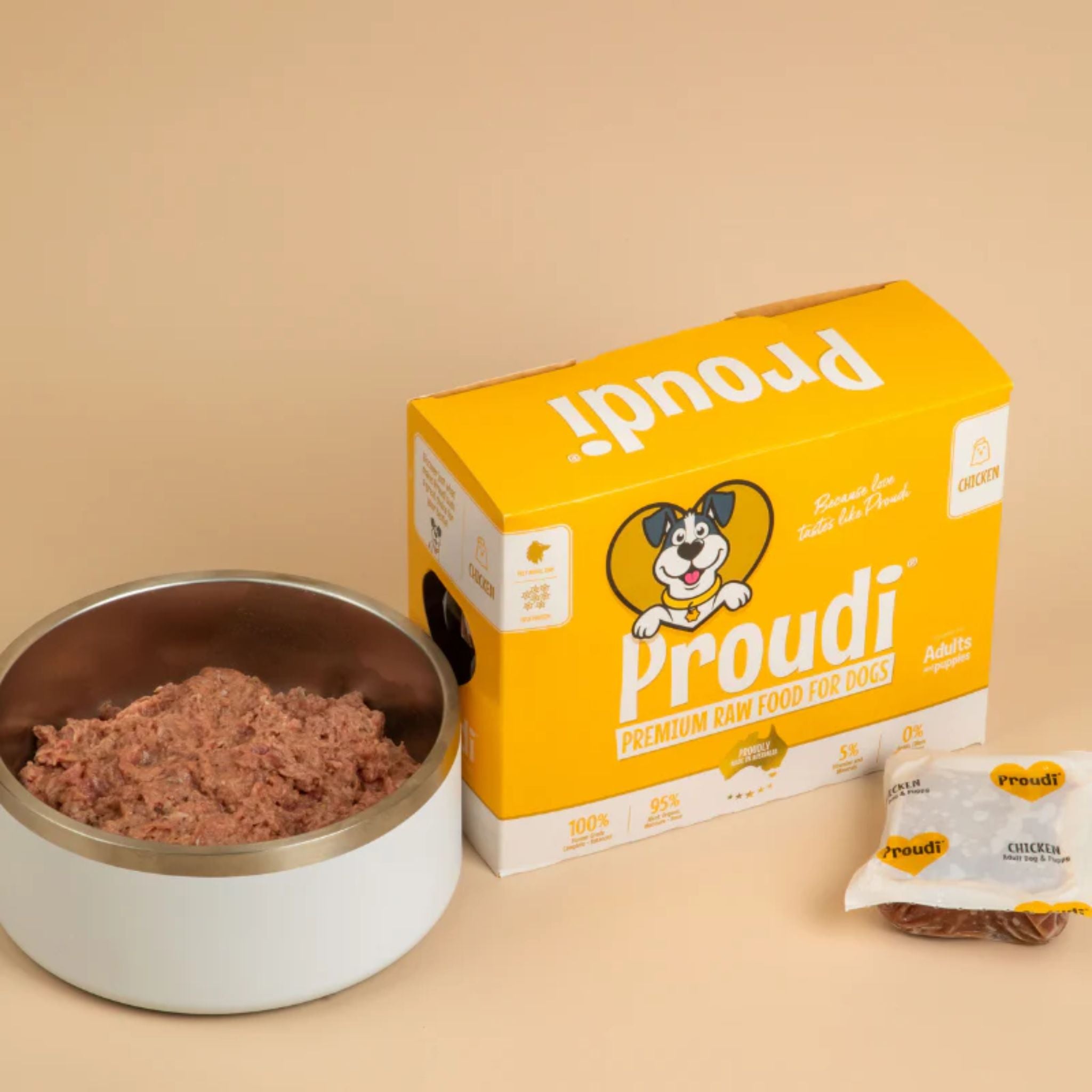 Proudi Chicken Raw Patties for Dogs