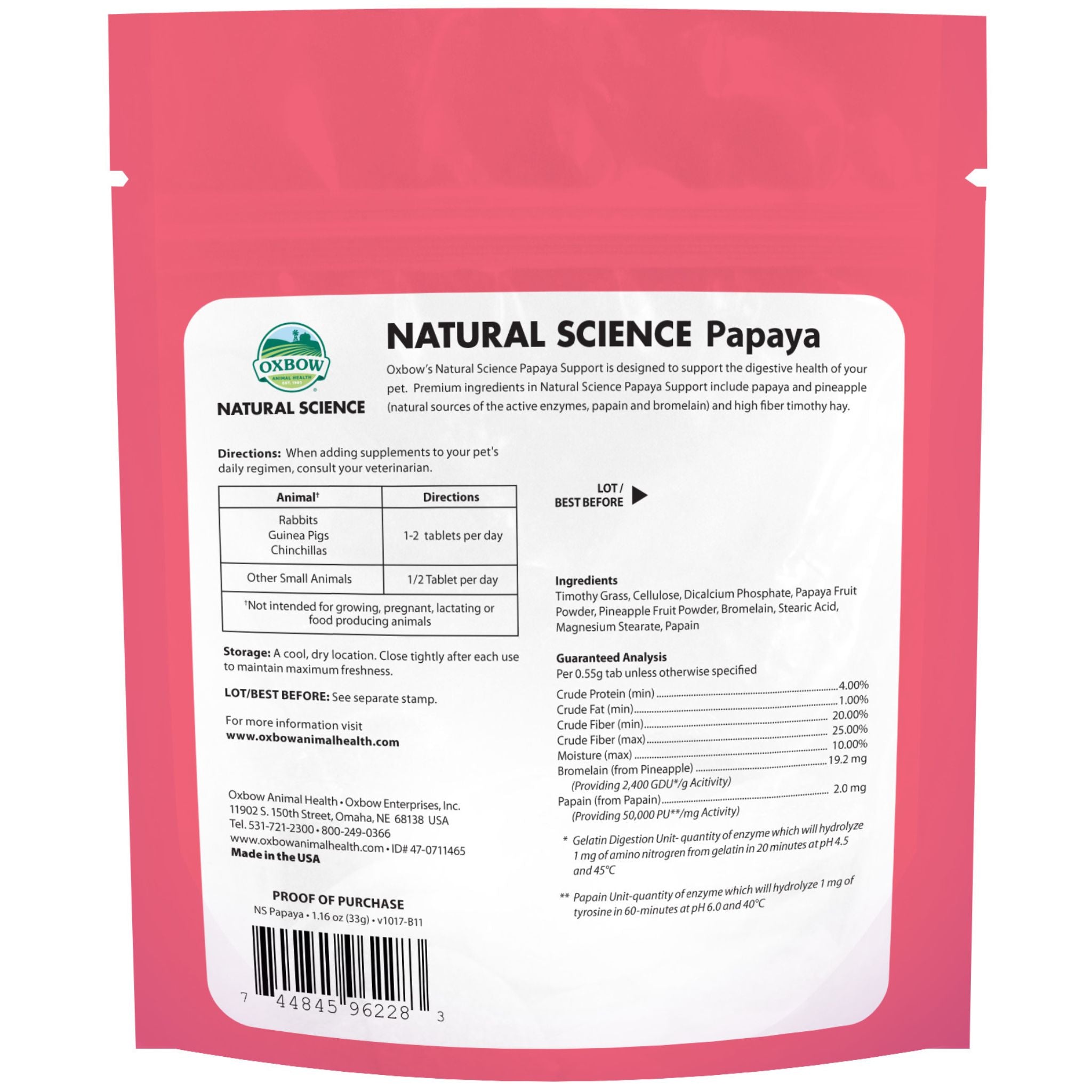Oxbow Natural Science Papaya Support