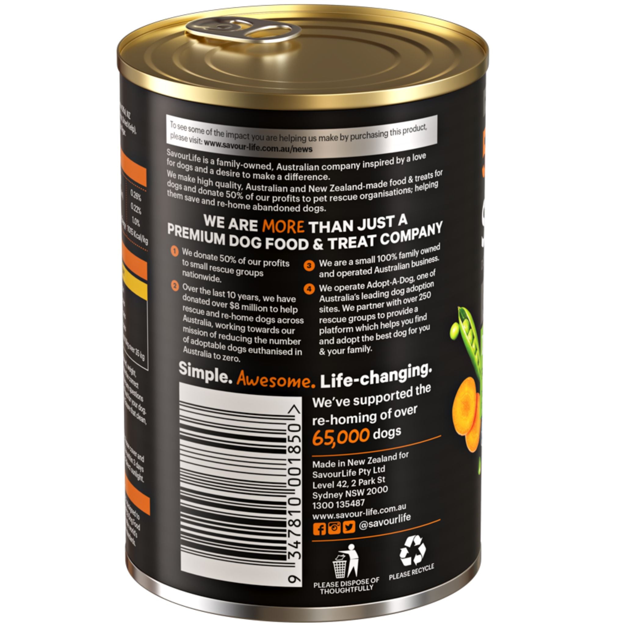 SavourLife Grain Free Adult Lamb Wet Dog Food Cans