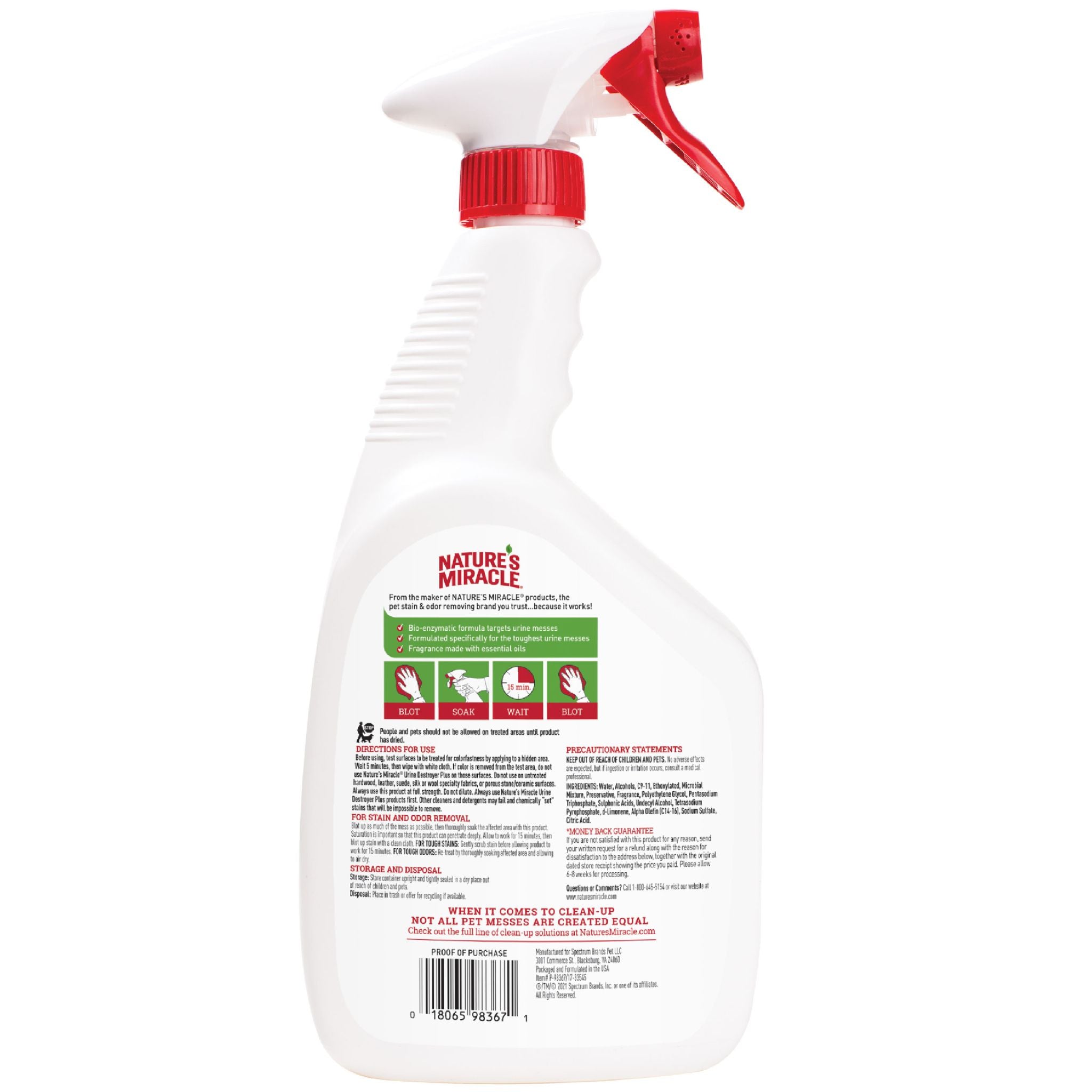 Nature's Miracle Cat Urine Destroyer Plus - 946ml | PeekAPaw Pet Supplies