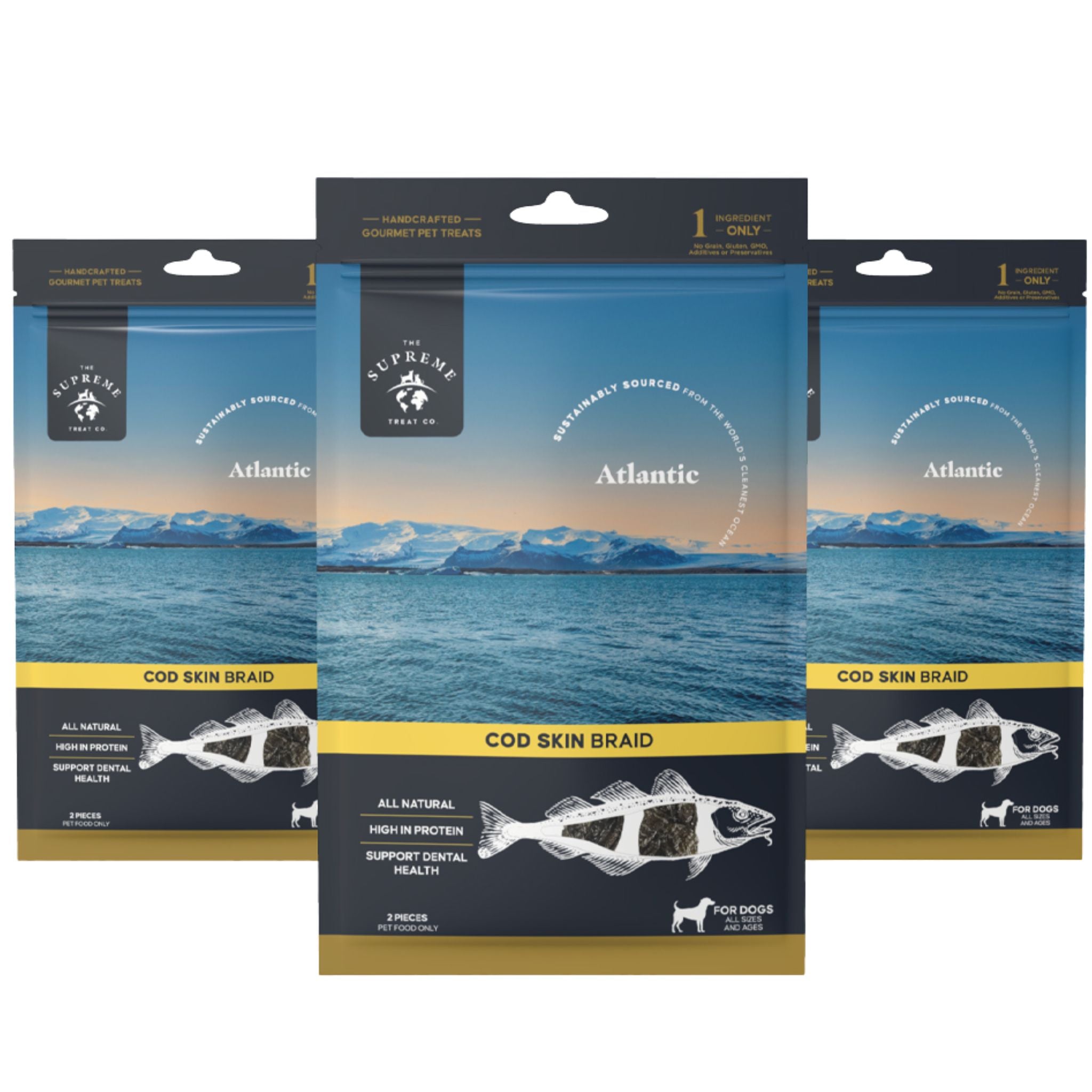 The Supreme Treat Co Braid Cod Skin Dog Treats