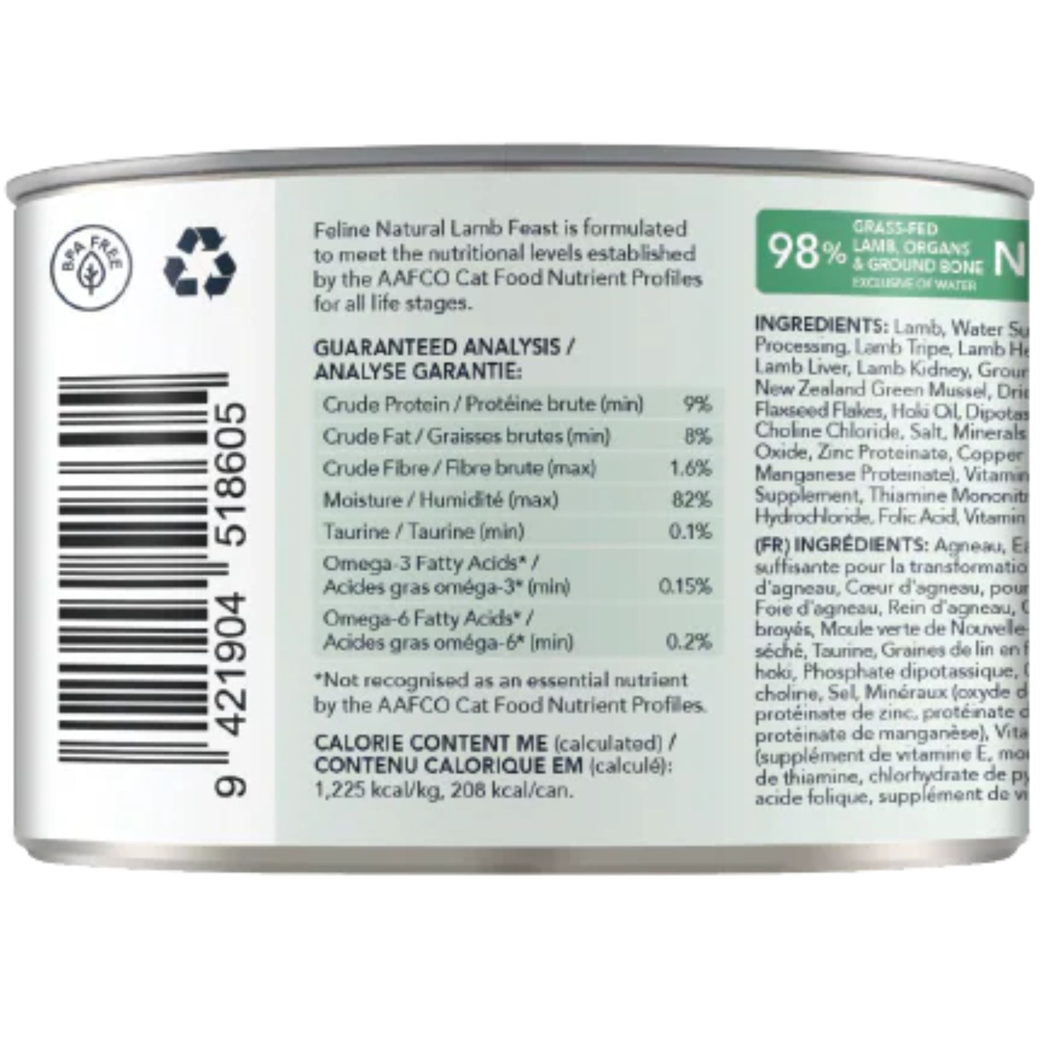 Feline Natural Canned Lamb Feast