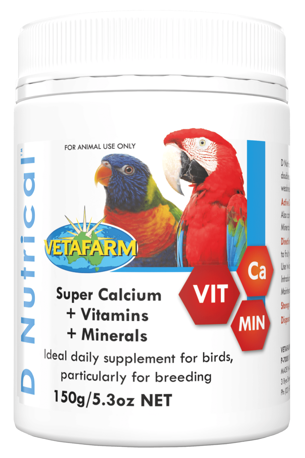 Vetafarm D'Nutrical 150g tub – front