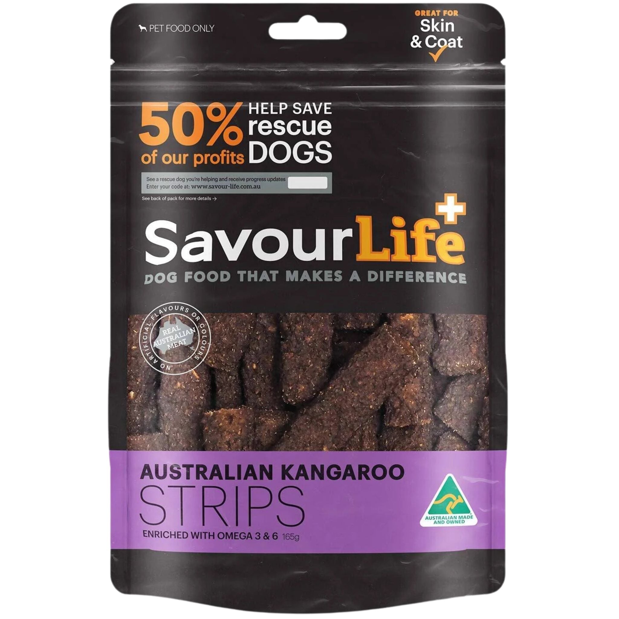 SavourLife Australian Kangaroo Strips Dog Treats