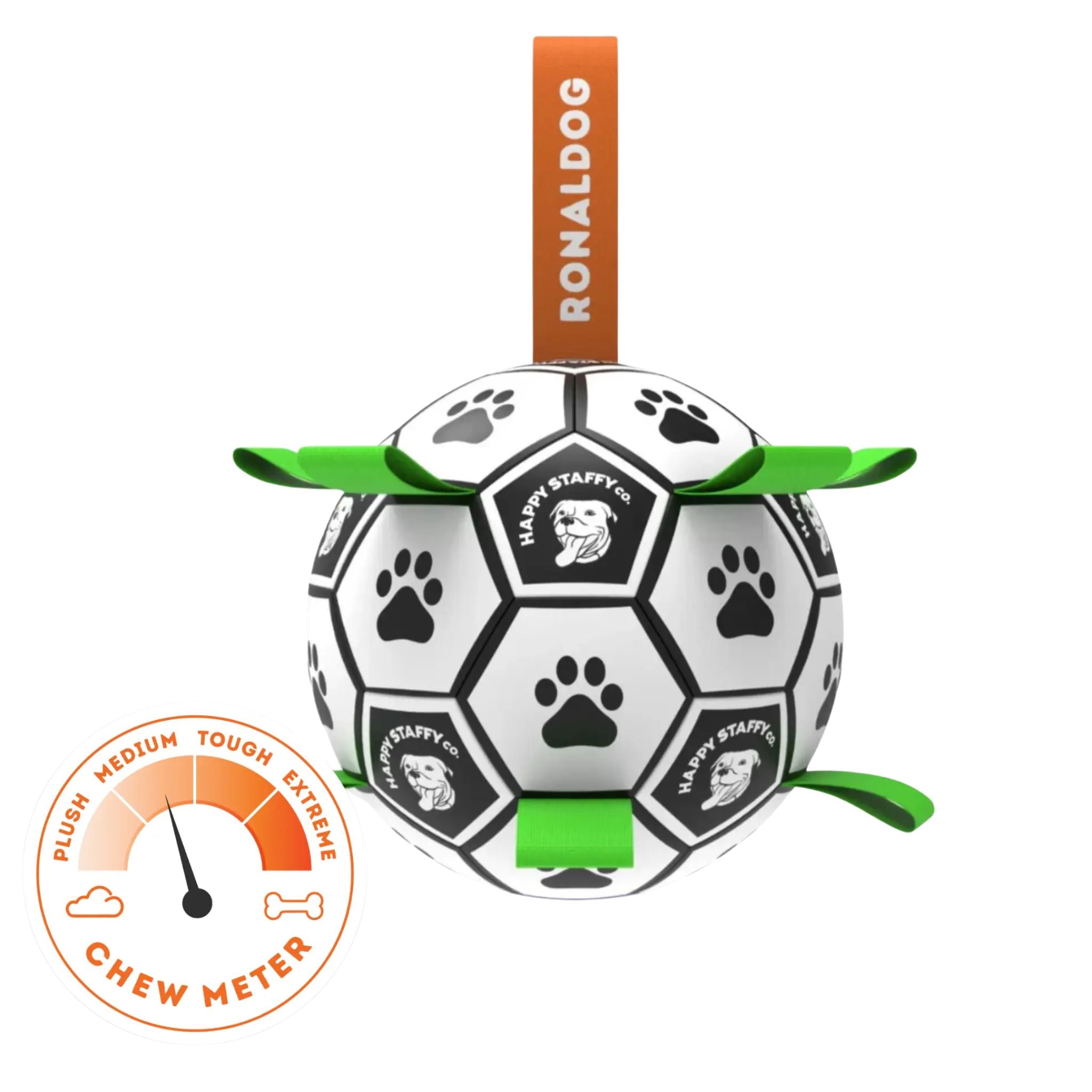 Happy Staffy Co Ronaldog Soccer Ball Dog Toy