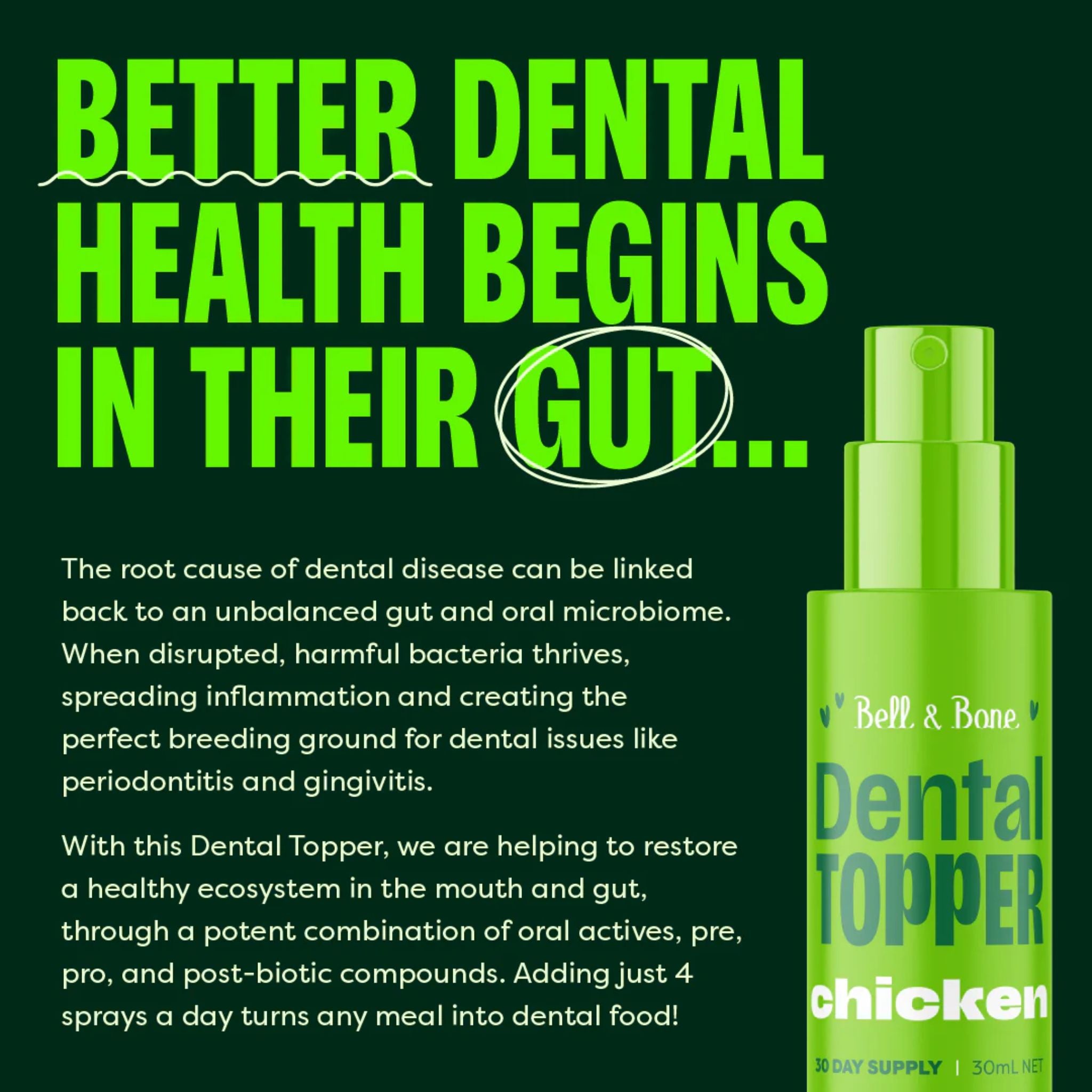 Bell and Bone Cat Dental Topper - Chicken