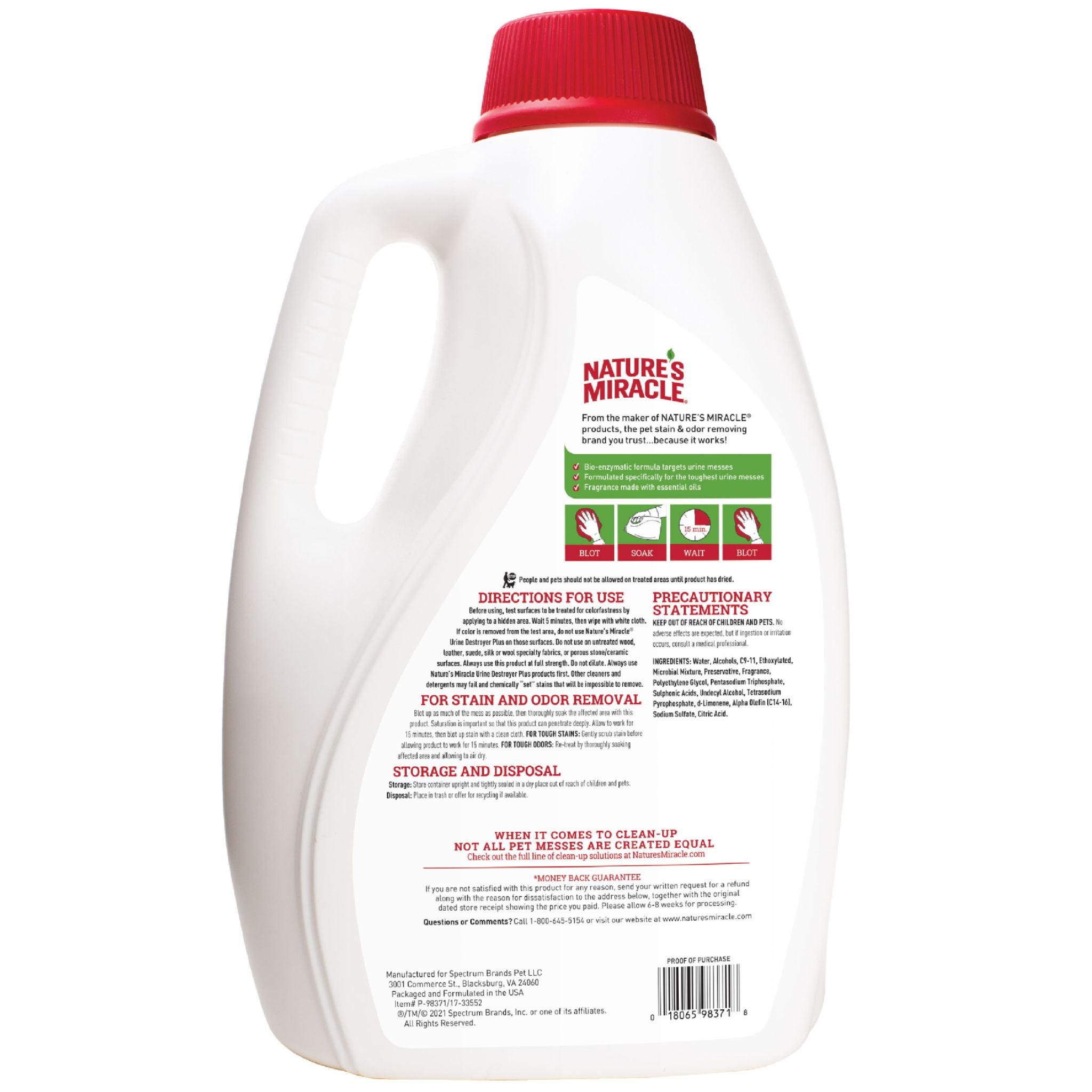 Nature's Miracle Cat Urine Destroyer Plus - 3.78L | PeekAPaw Pet Supplies