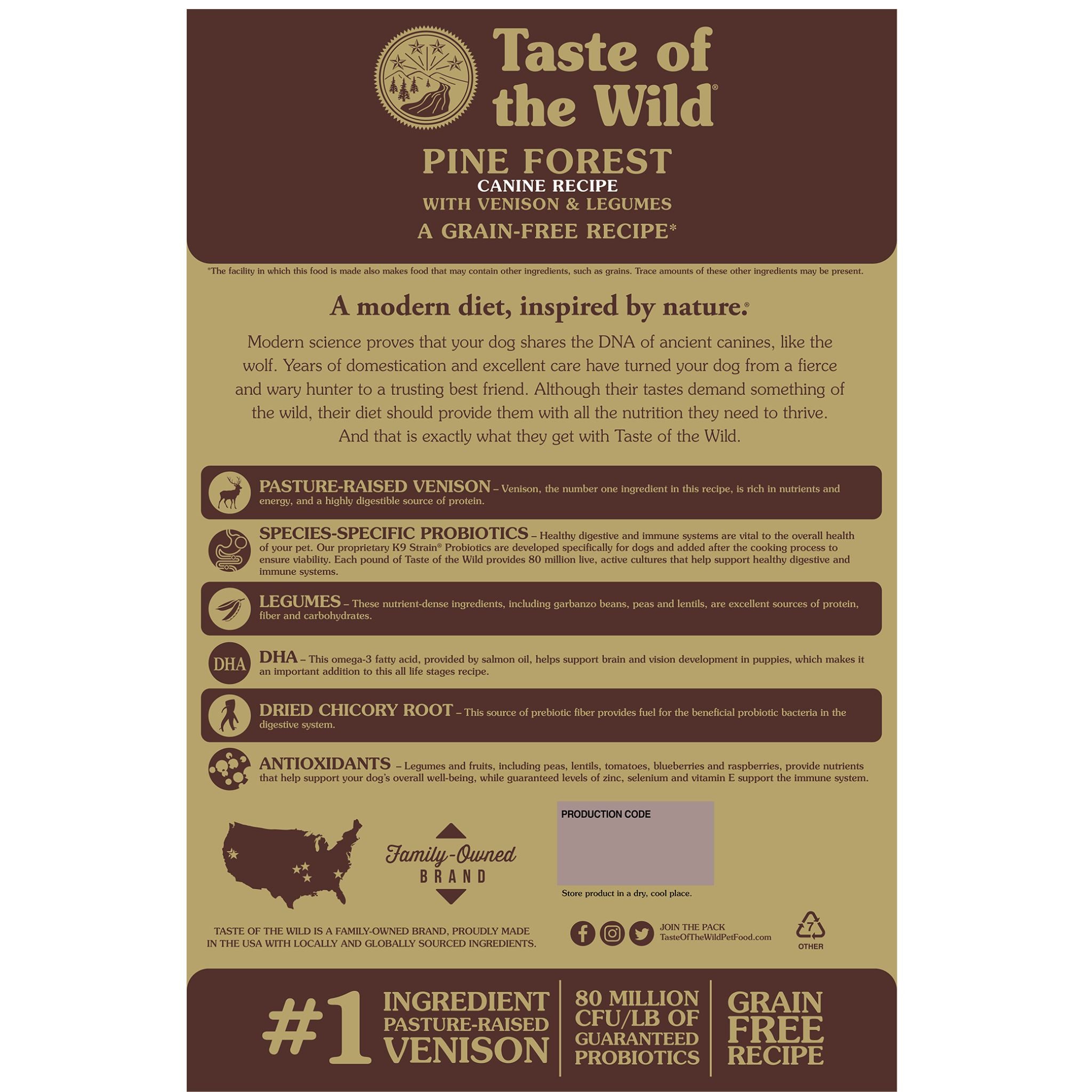 Taste of the Wild Pine Forest Dry Dog Food back