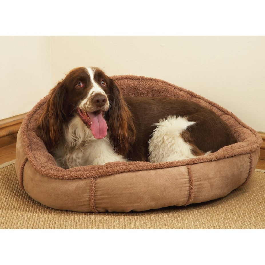 Rosewood 40 Winks Tan Plush Wrap Around Dog Bed