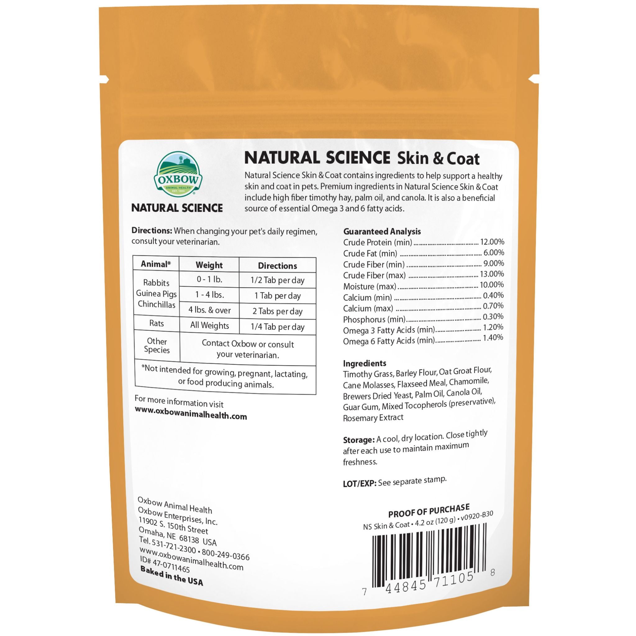 Oxbow Natural Science Skin & Coat