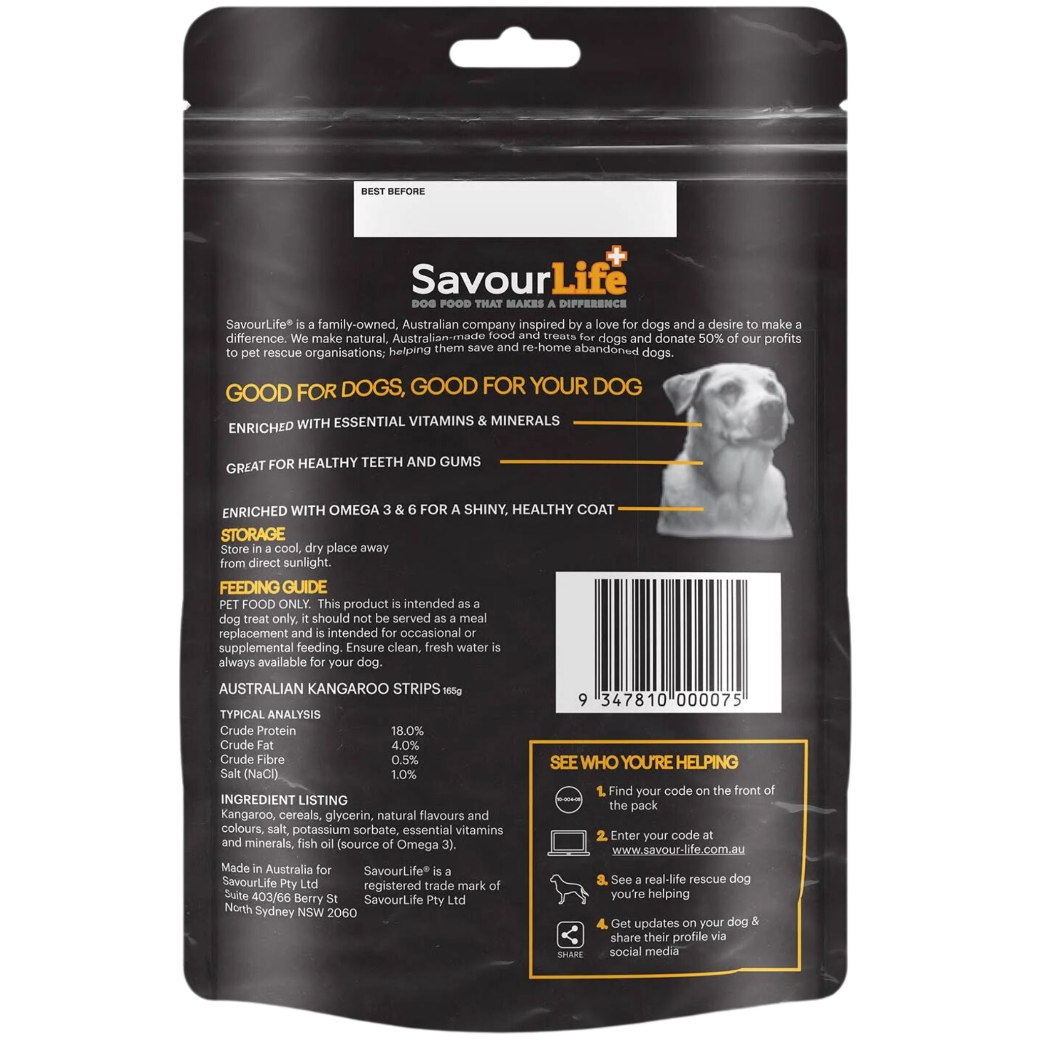 SavourLife Australian Kangaroo Strips Dog Treats