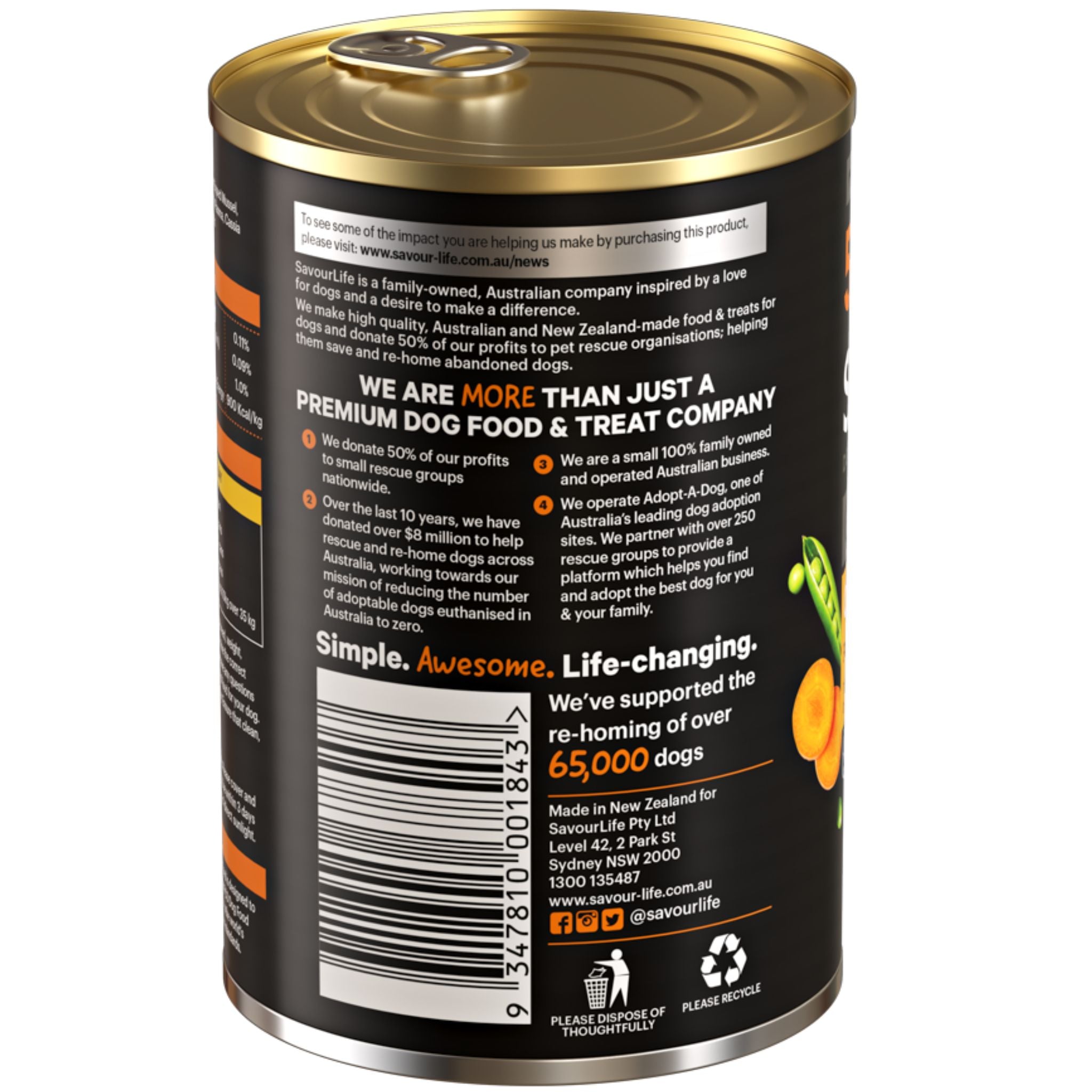 SavourLife Grain Free Adult Chicken Wet Dog Food Cans