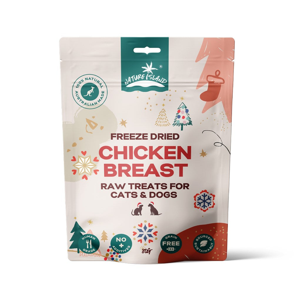 Nature Island Freeze Dried Chicken Breast Christmas Edition Pet Treats