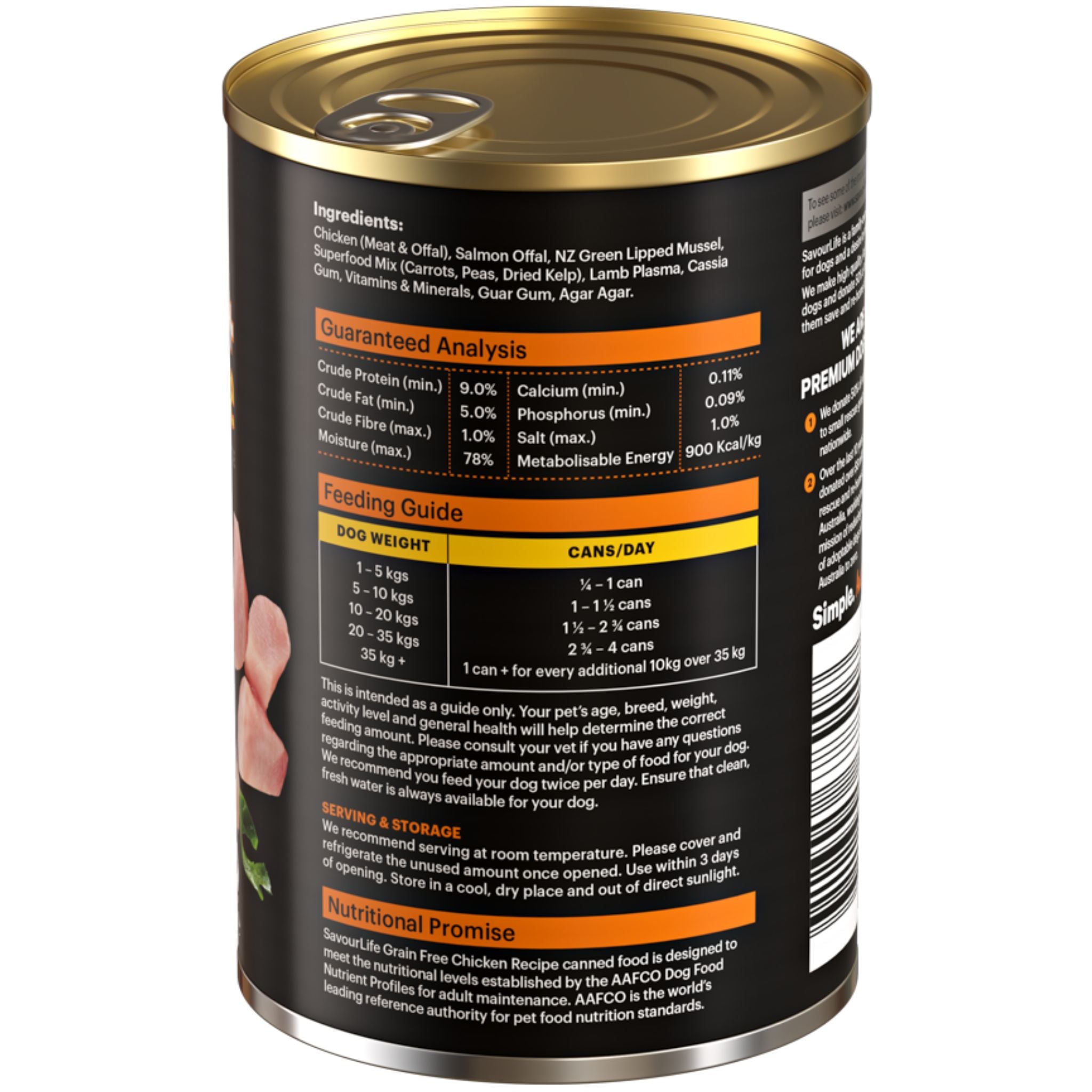 SavourLife Grain Free Adult Chicken Wet Dog Food Cans