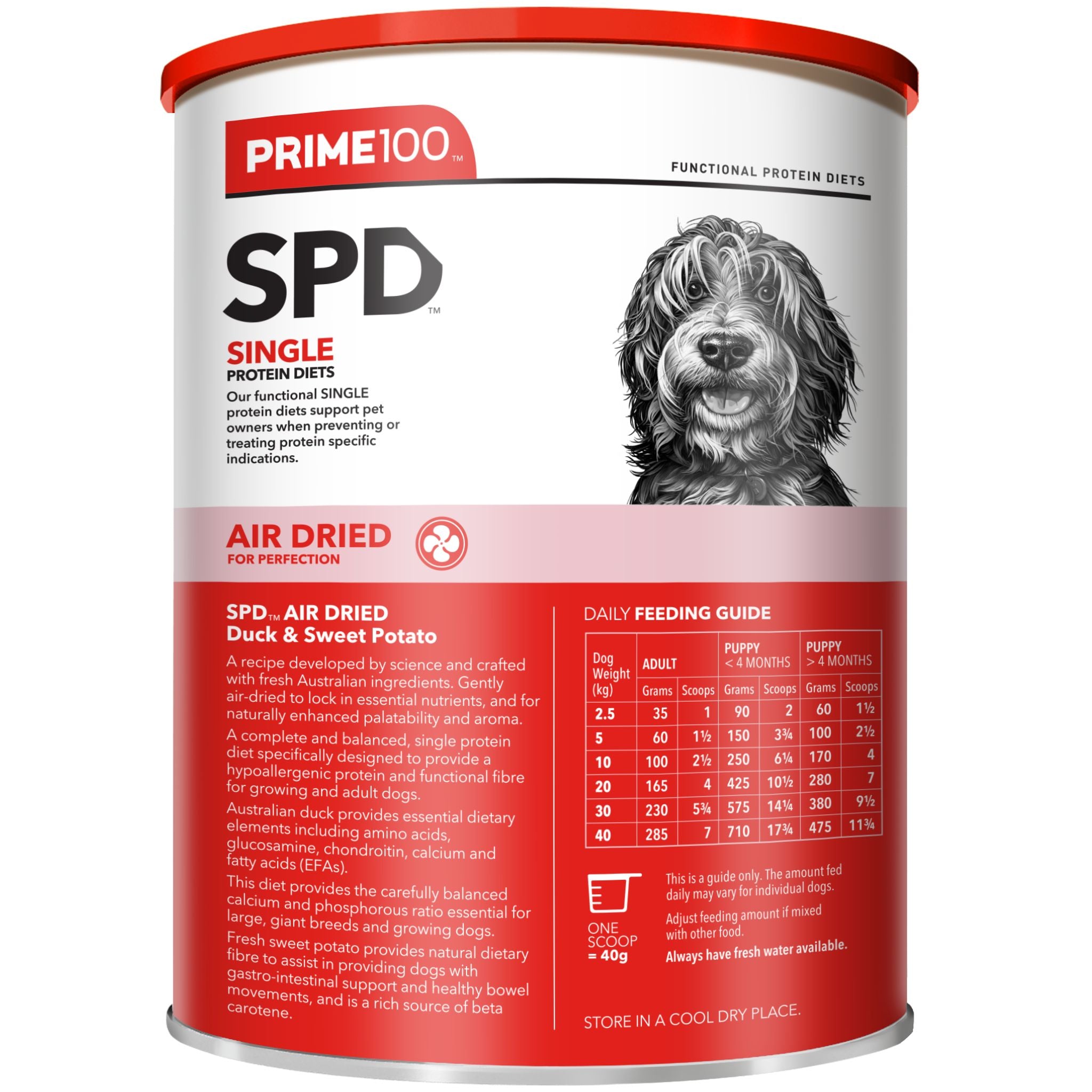 Prime100 SPD Air Dry Dog Food for Adult Duck & Sweet Potato