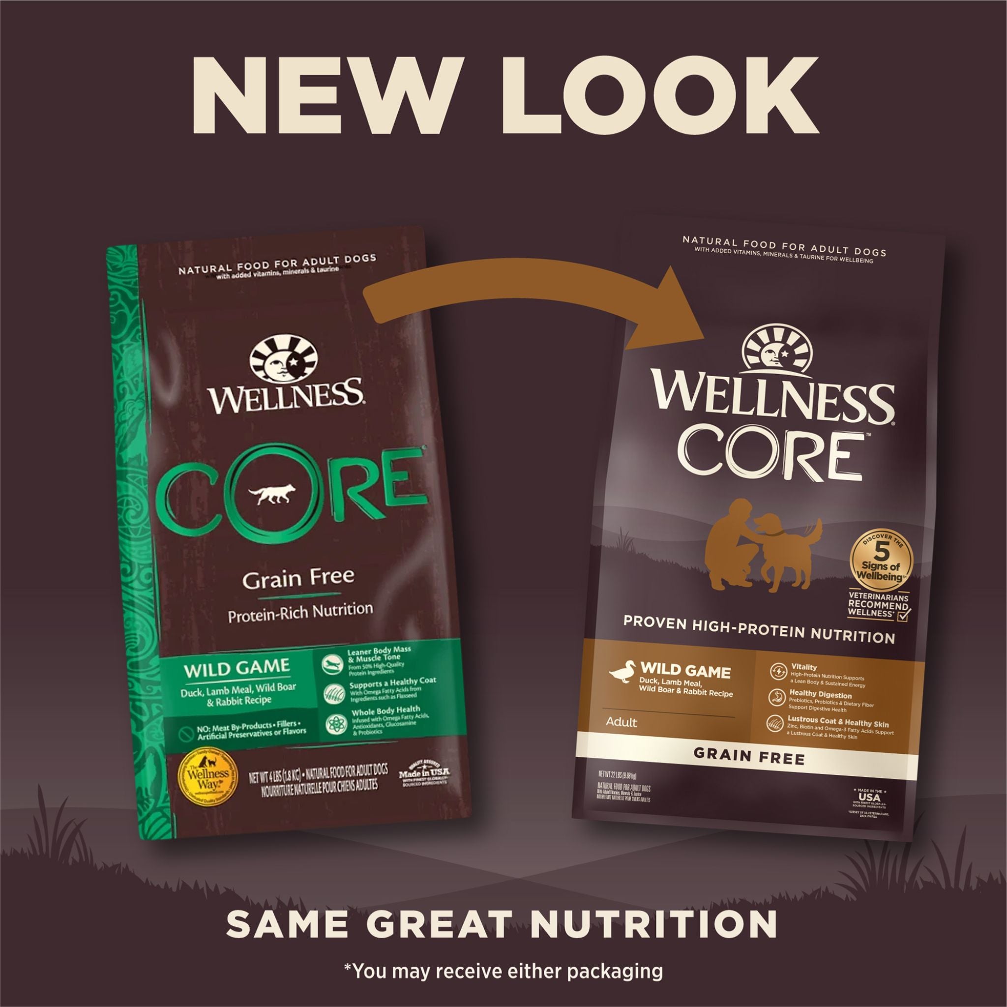 Wellness Core Dry Dog Food Grain Free Wild Game: Duck, Lamb, Wild Boar & Rabbit