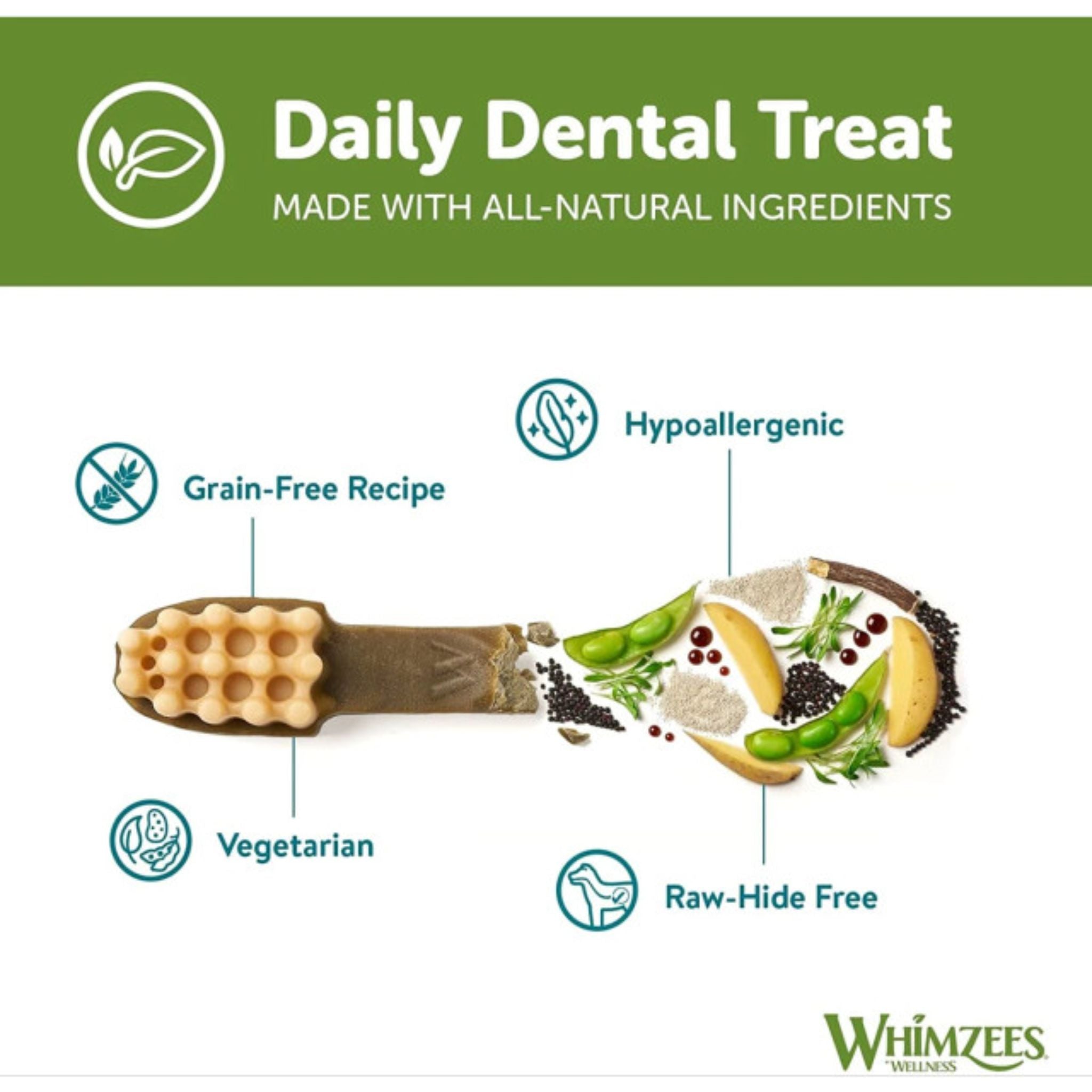Whimzees Dental Dog Treats Variety Boxes - Alligator + Stix + Toothbrush