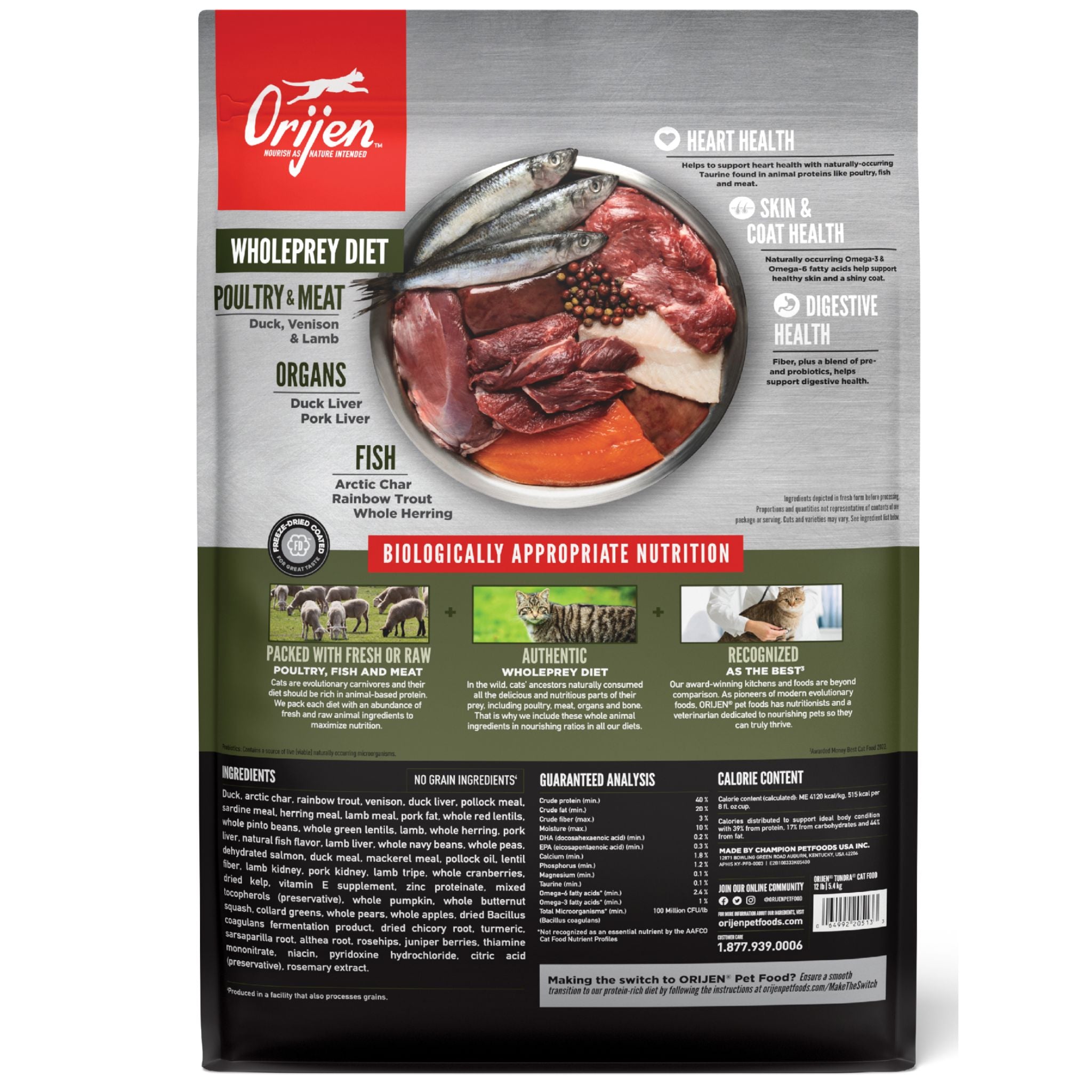 ORIJEN Biologically Appropriate Dry Cat Food Tundra