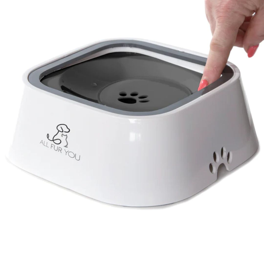 All Fur You Spill Proof Dog Bowl - 1L Grey | PeekAPaw Pet Supplies