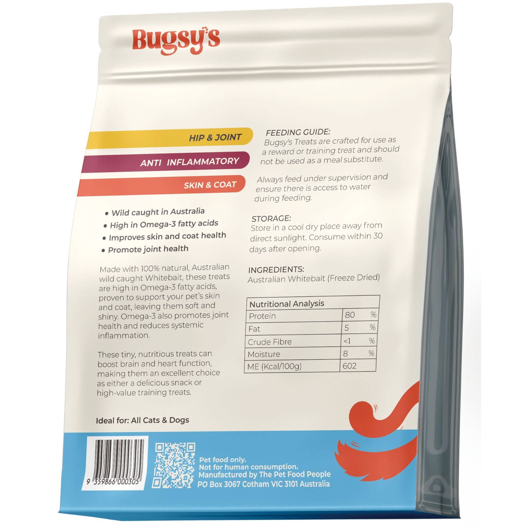 Bugsy's Freeze-Dried White Bait Pet Treats