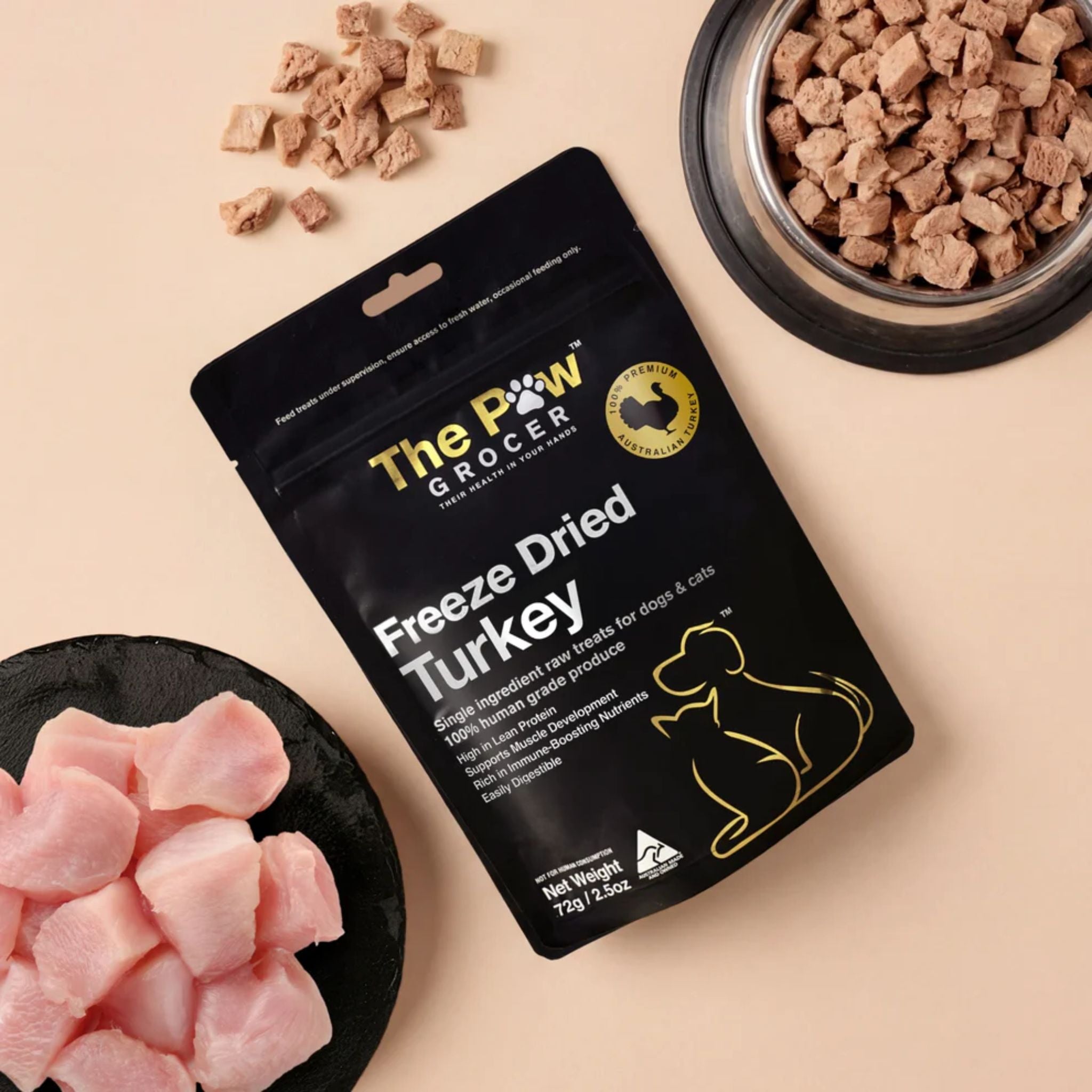 The Paw Grocer Freeze Dried Pet Treats Black Label Turkey