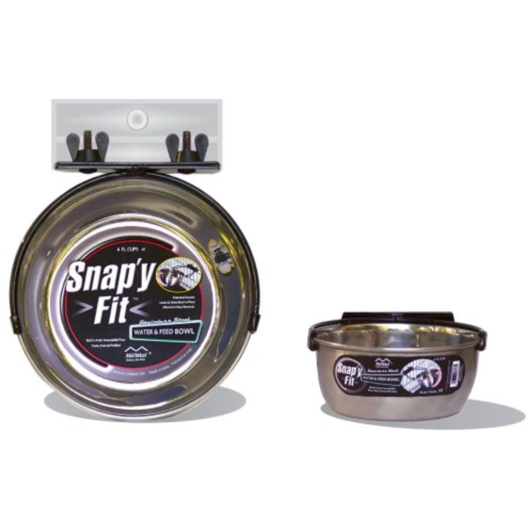 MidWest Homes for Pets Snap'y Fit Food & Water Dog Bowl - 296ml | PeekAPaw Pet Supplies