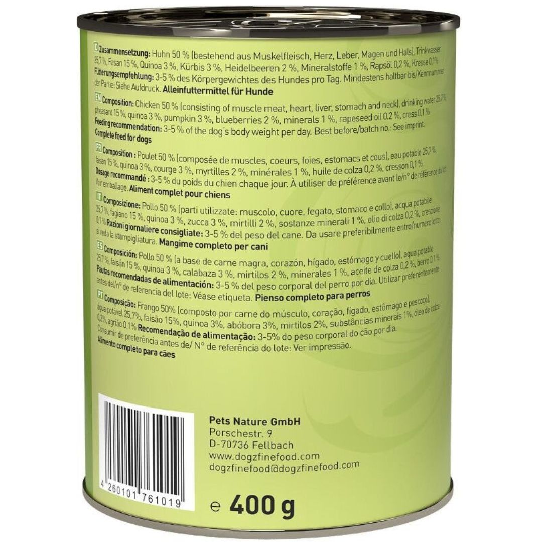 Dogz Finefood Classic No.4 Chicken & Pheasant| PeekAPaw Pet Supplies