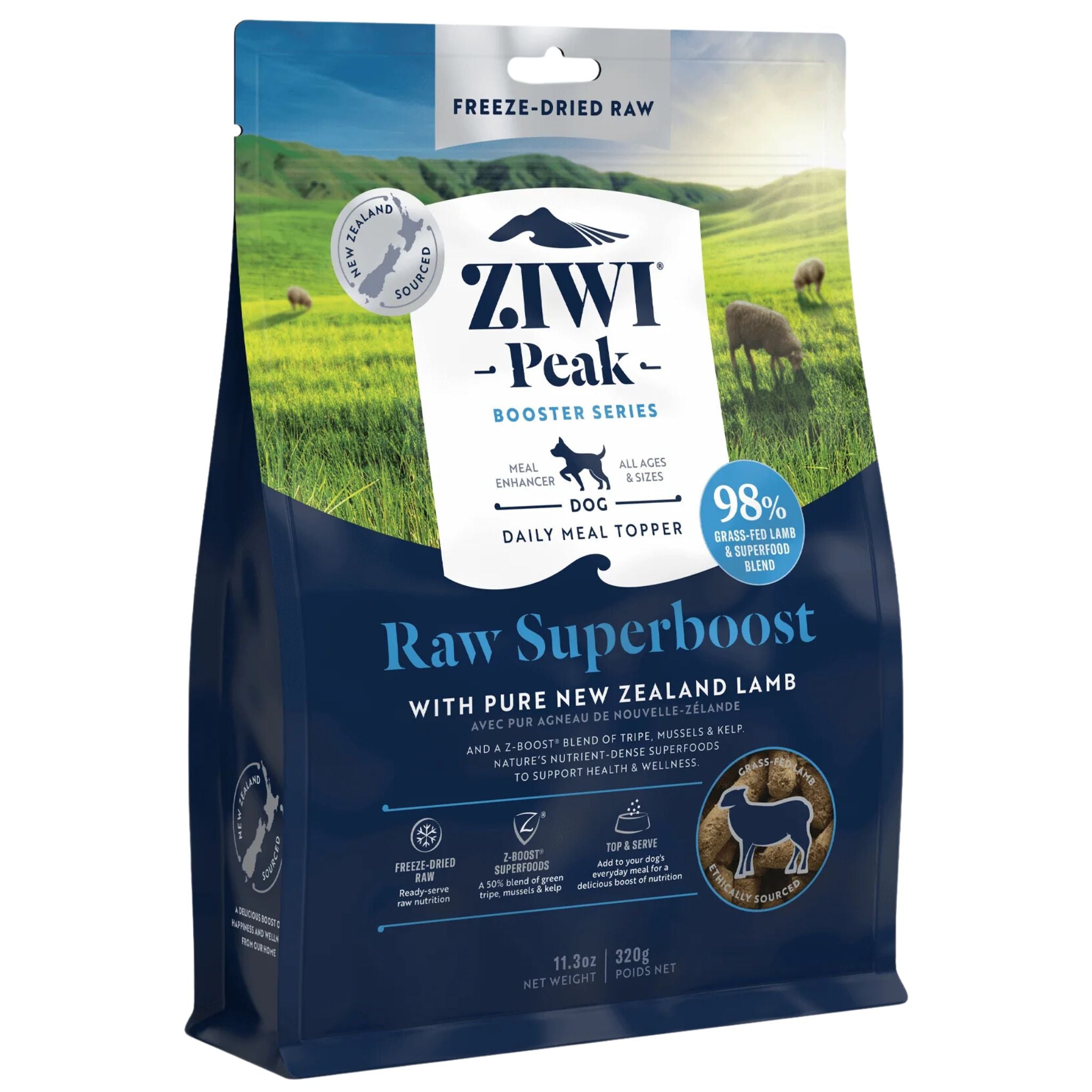 ZIWI Peak Freeze Dried Dog Boosters Raw Superboost - Lamb 320g | PeekAPaw Pet Supplies