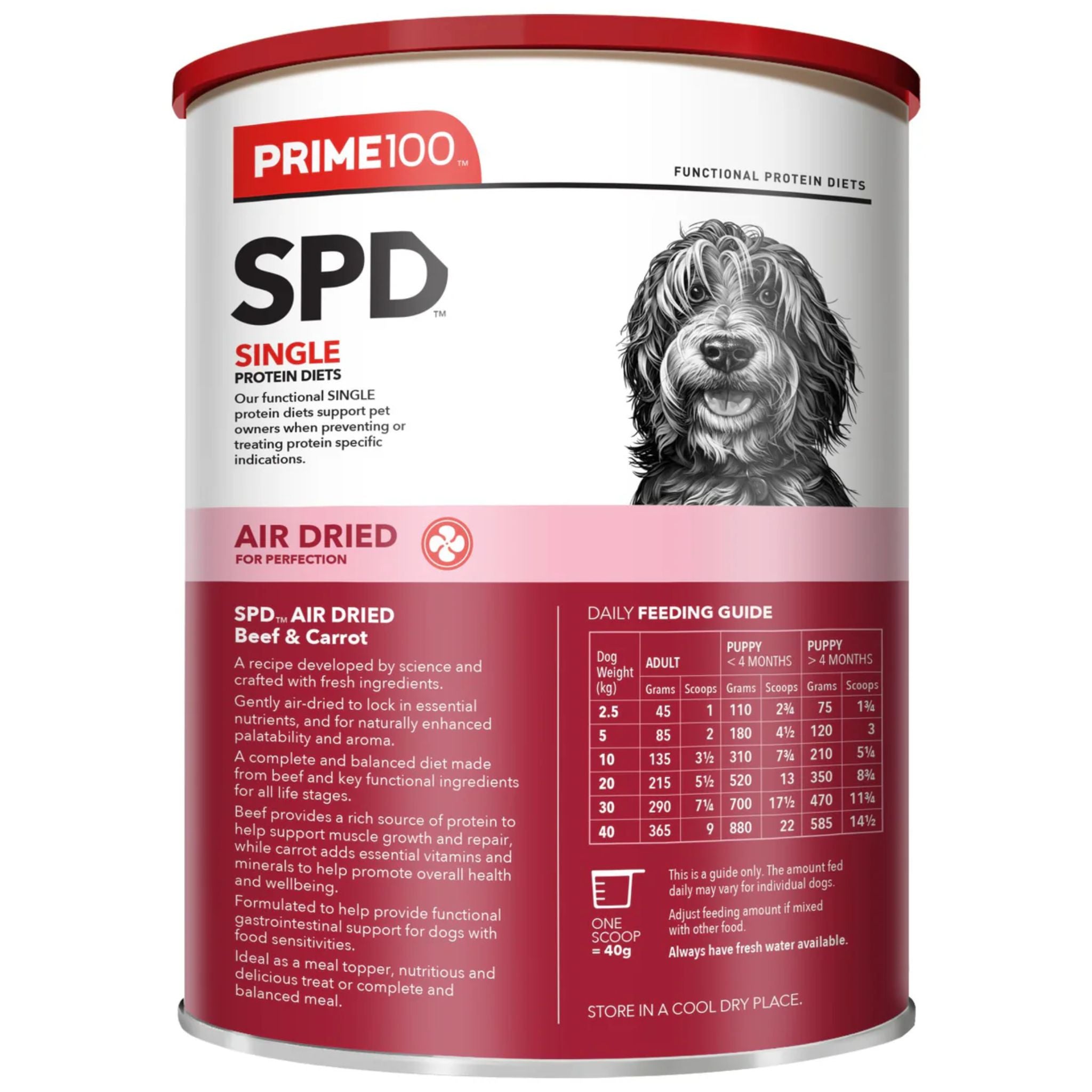 Prime100 SPD Air Dry Dog Food Beef & Carrot