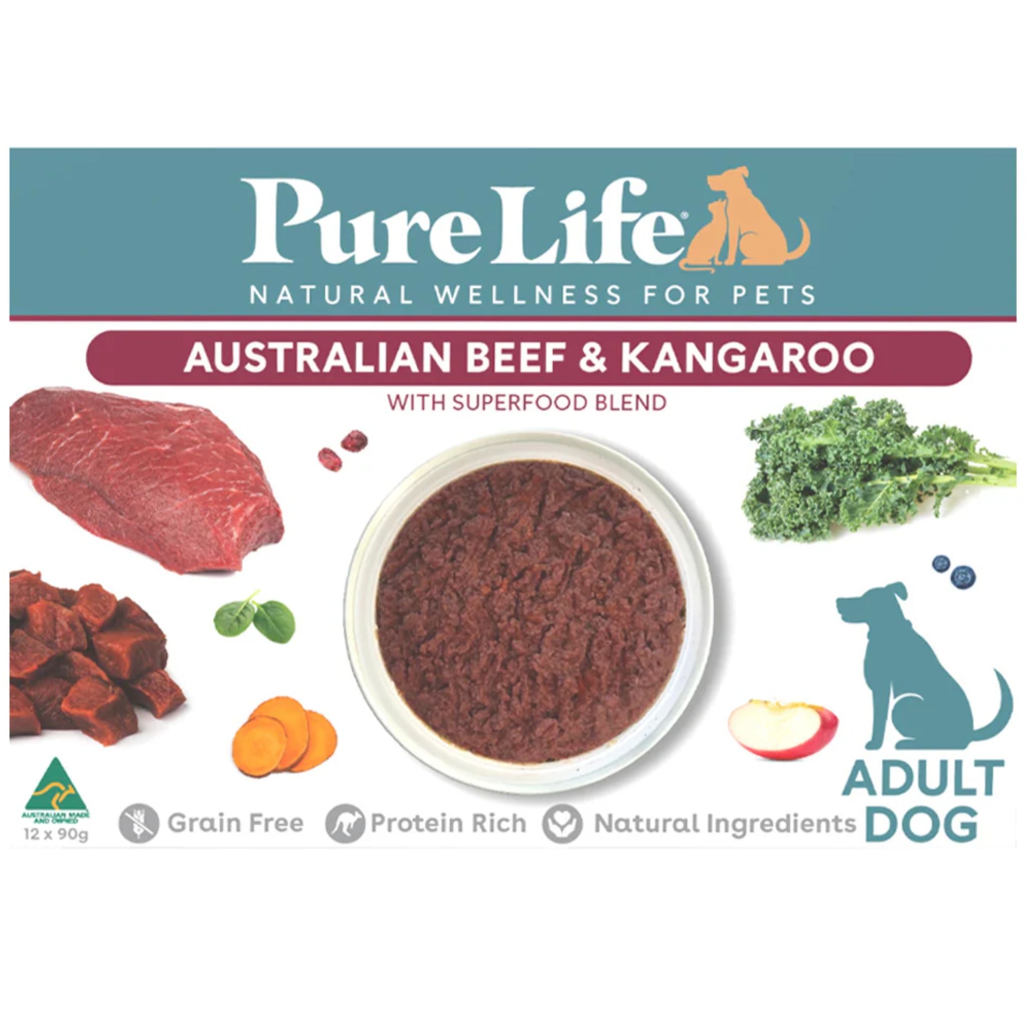 Pure Life Wet Dog Food Australia Beef & Kangaroo Pate