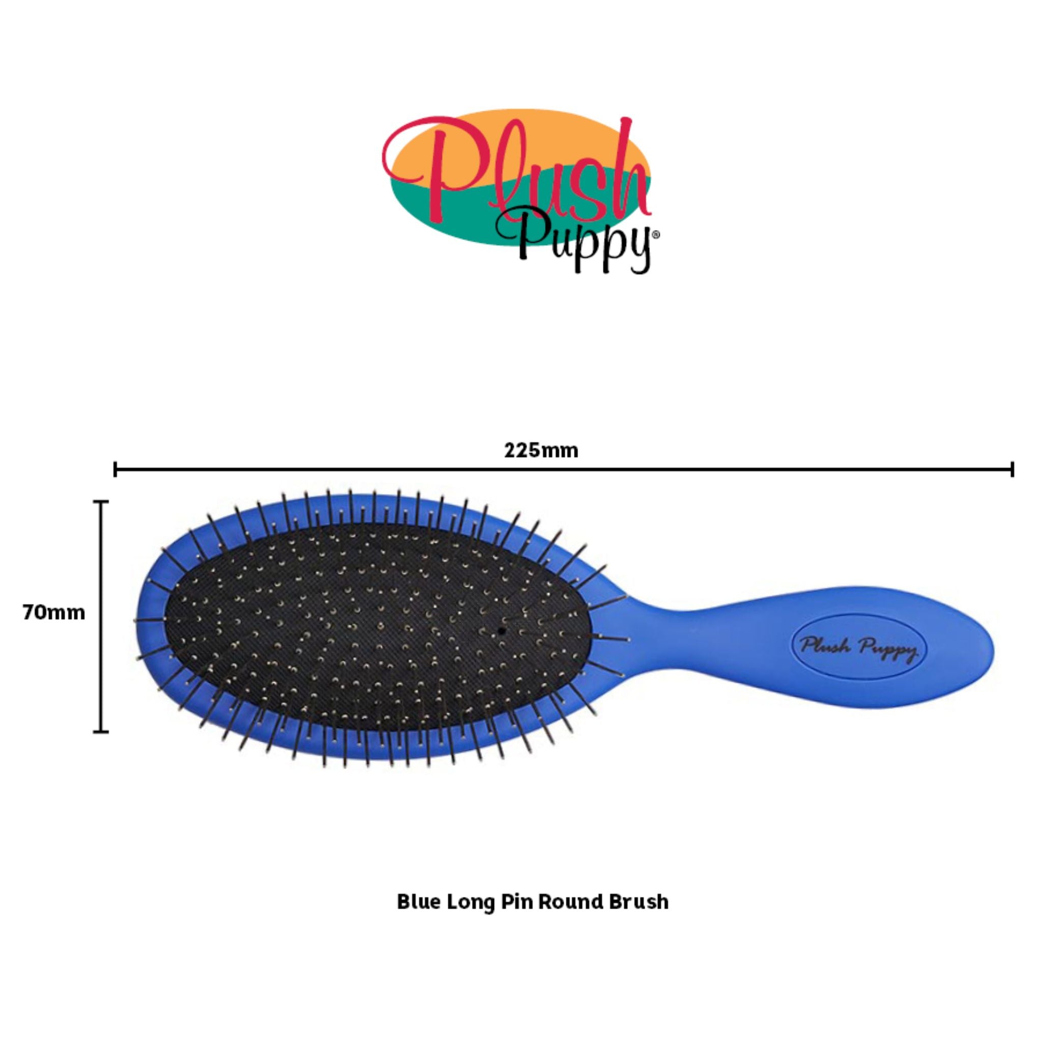 Plush Puppy Blue Long Pin Round Tip Brush Pro-Grooming Brush