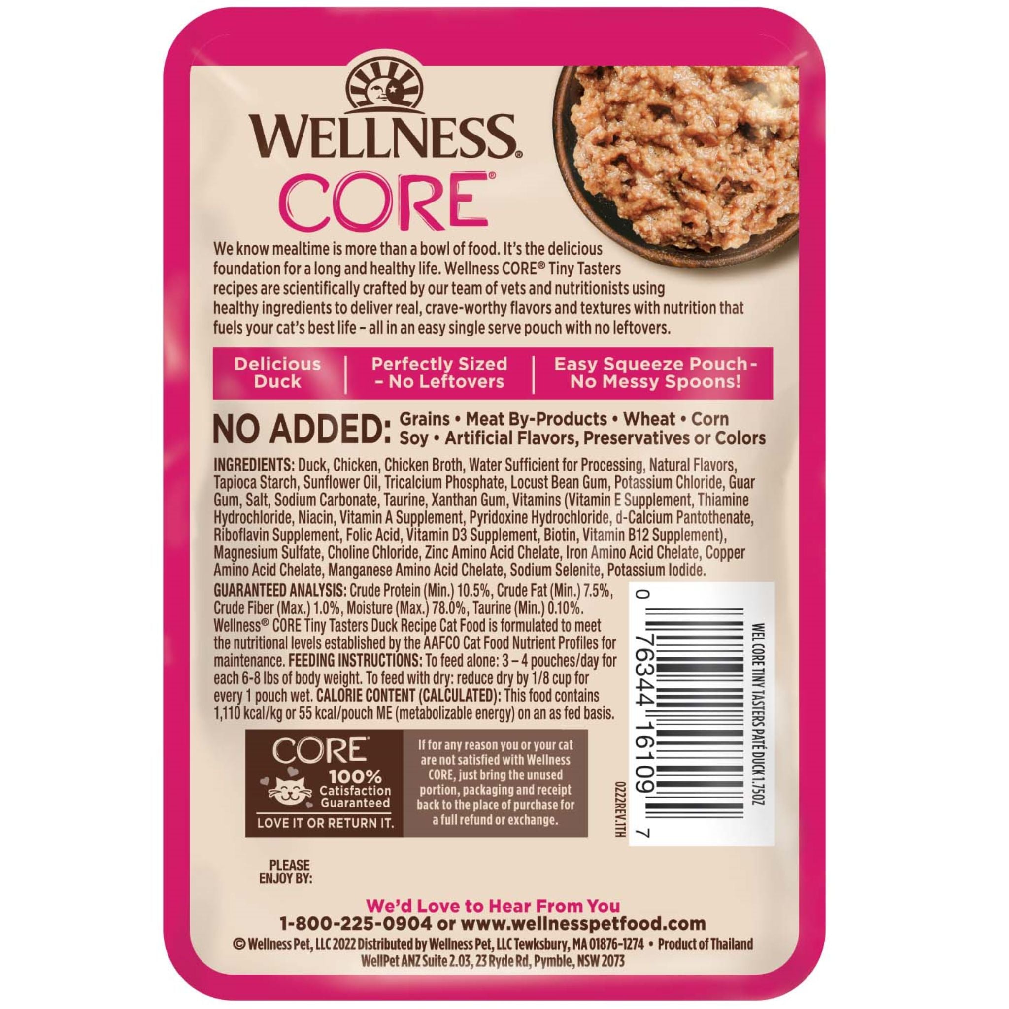 Wellness Core Wet Cat Food Tiny Tasters Duck Pate