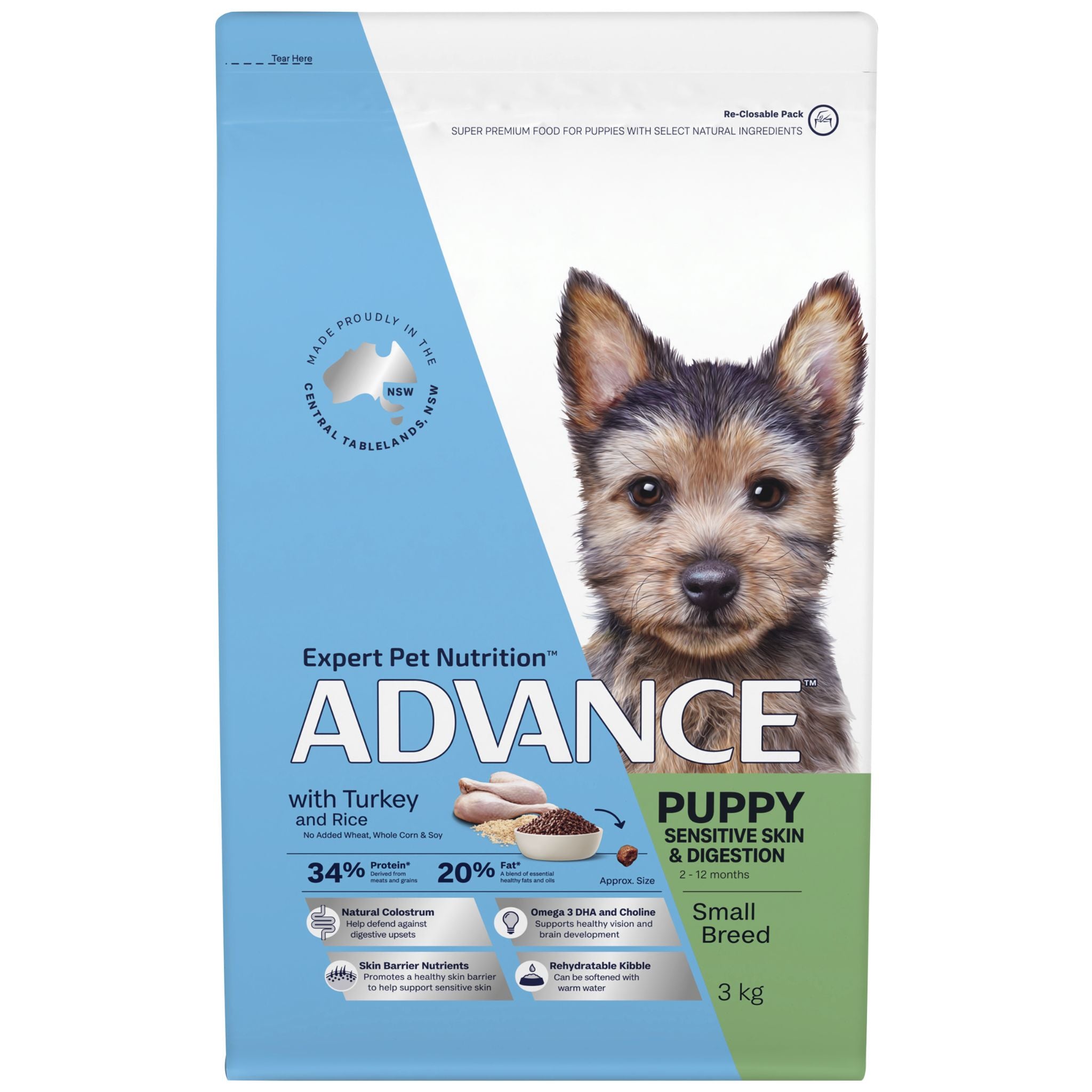 ADVANCE Dry Dog Food Small Breed Puppy Turkey and Rice