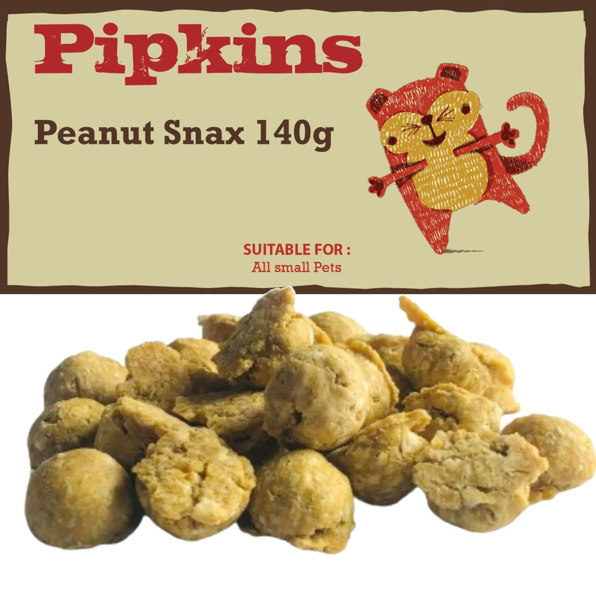 Pipkins Small Pet Peanut Snax peanut and pea flaked treat pack