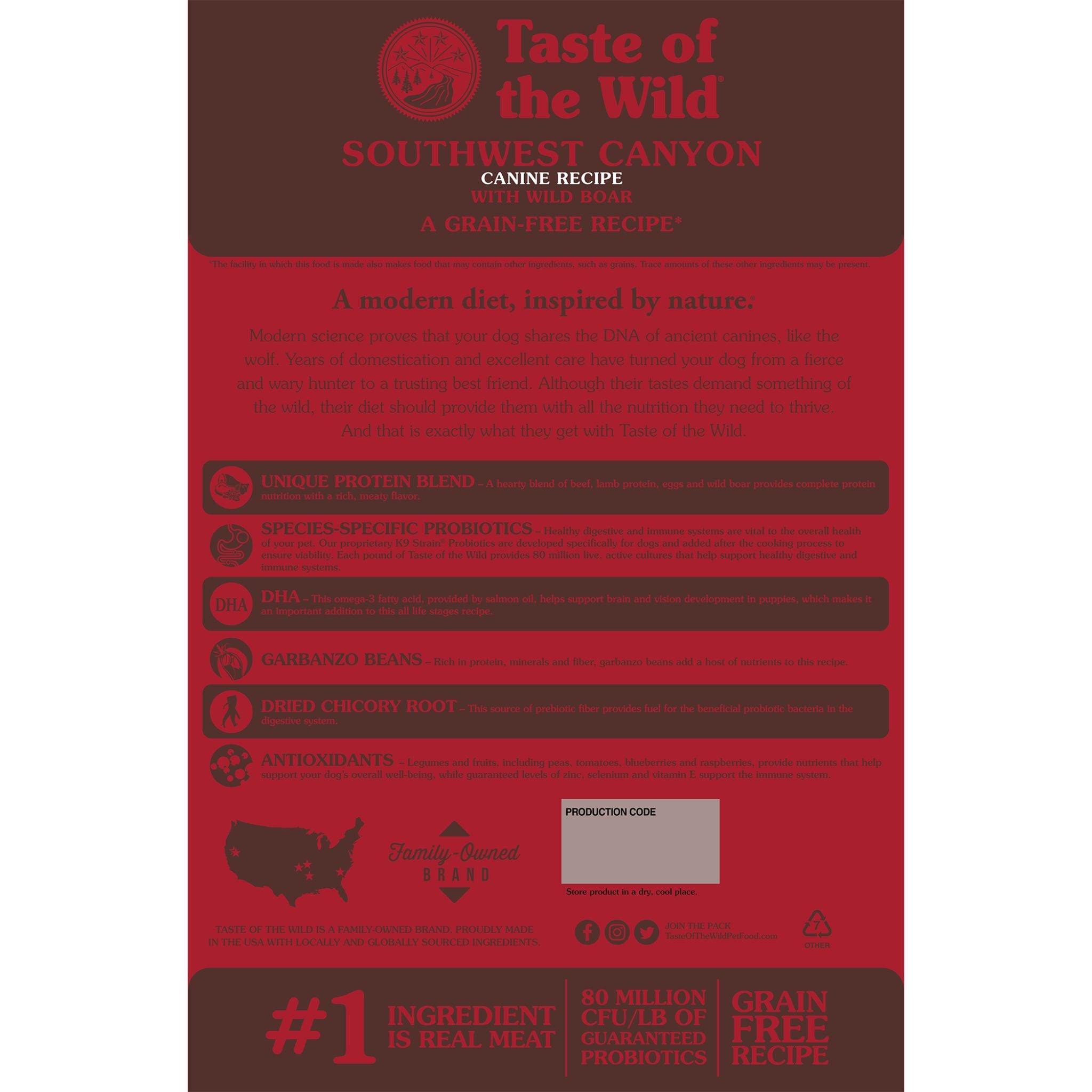 Taste of the Wild Southwest Canyon Dry Dog Food back