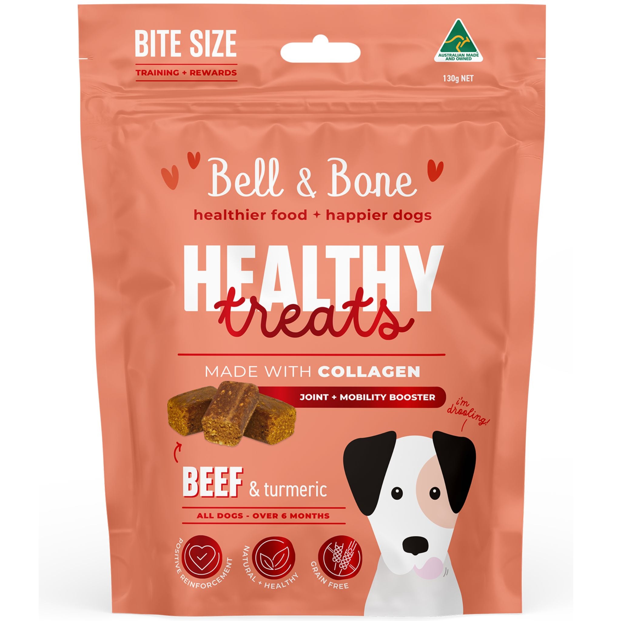 Bell and Bone Healthy Dog Treats Beef & Turmeric for Joint and Mobility Booster