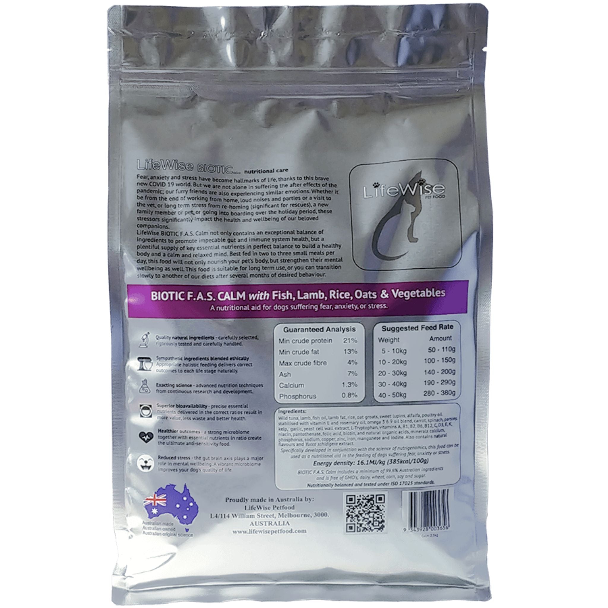 LifeWise Dry Dog Food Biotic F.A.S Calm