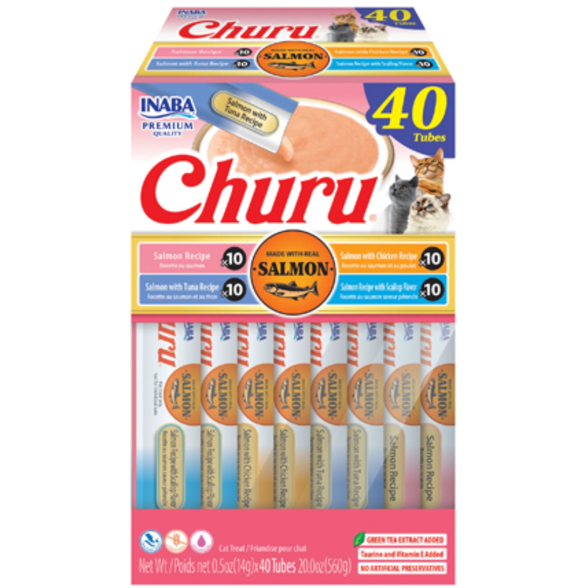 Inaba Cat Treat Churu Puree Salmon Varieties
