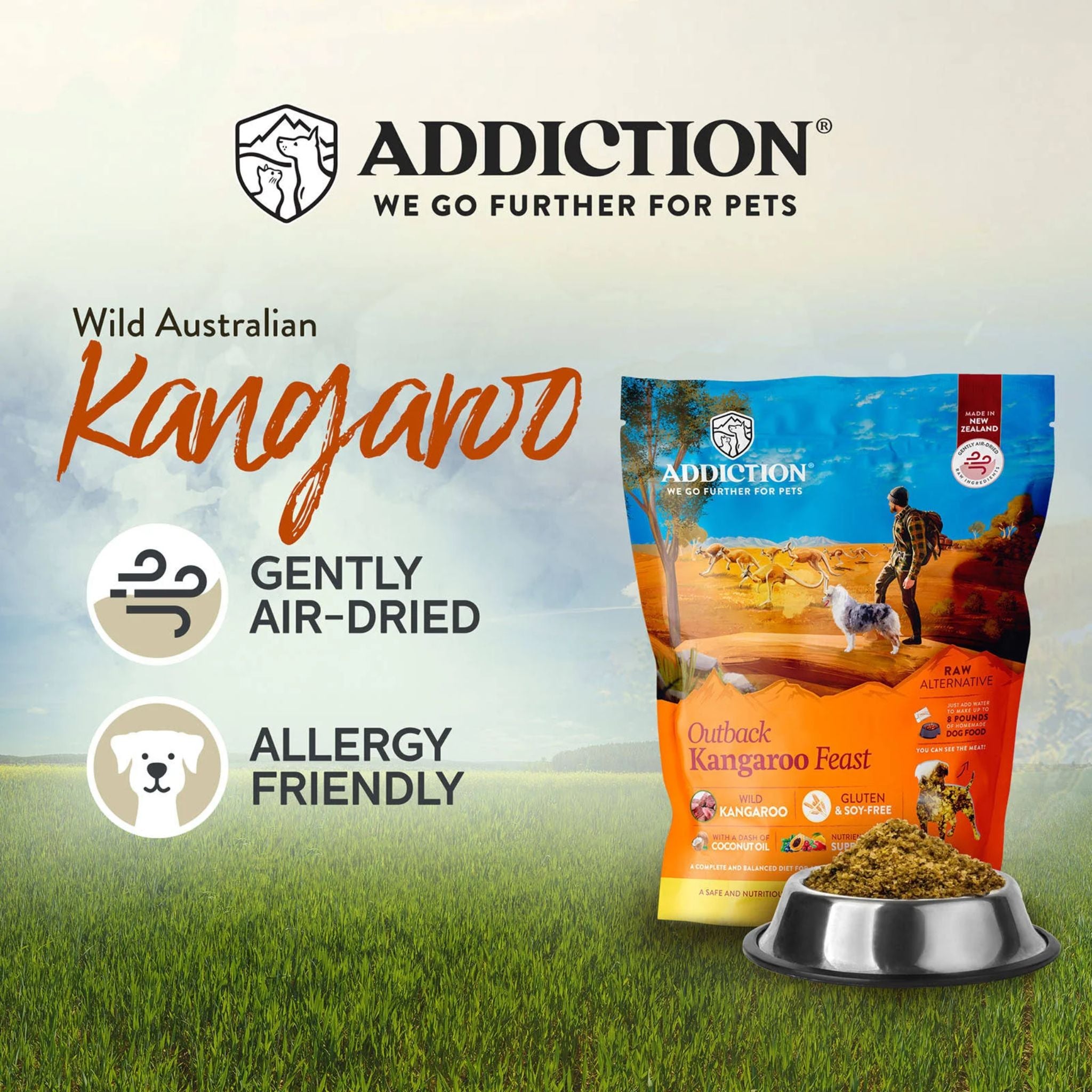 ADDICTION Outback Kangaroo Feast Raw Alternative Dog Food