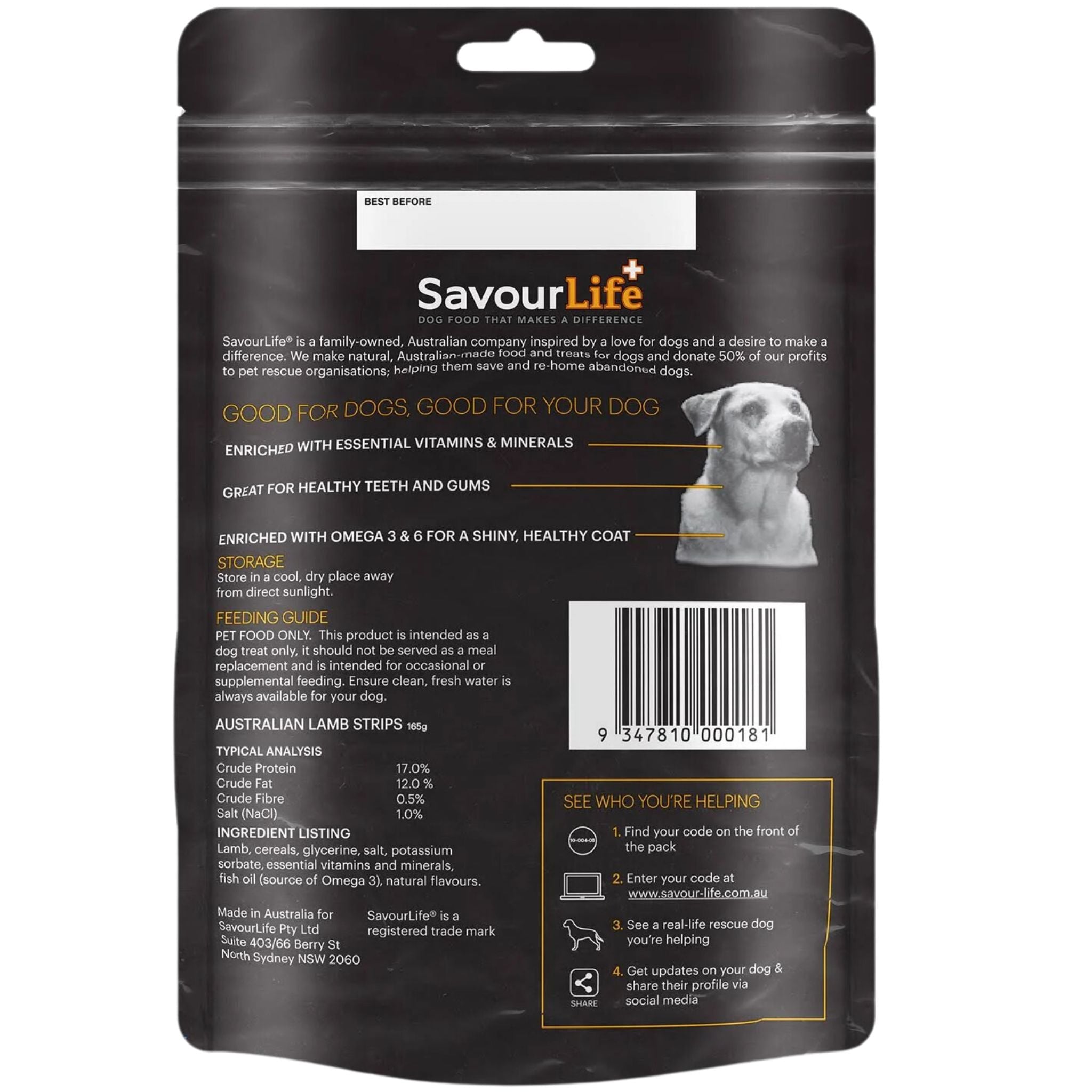 SavourLife Australian Lamb Strips Dog Treats