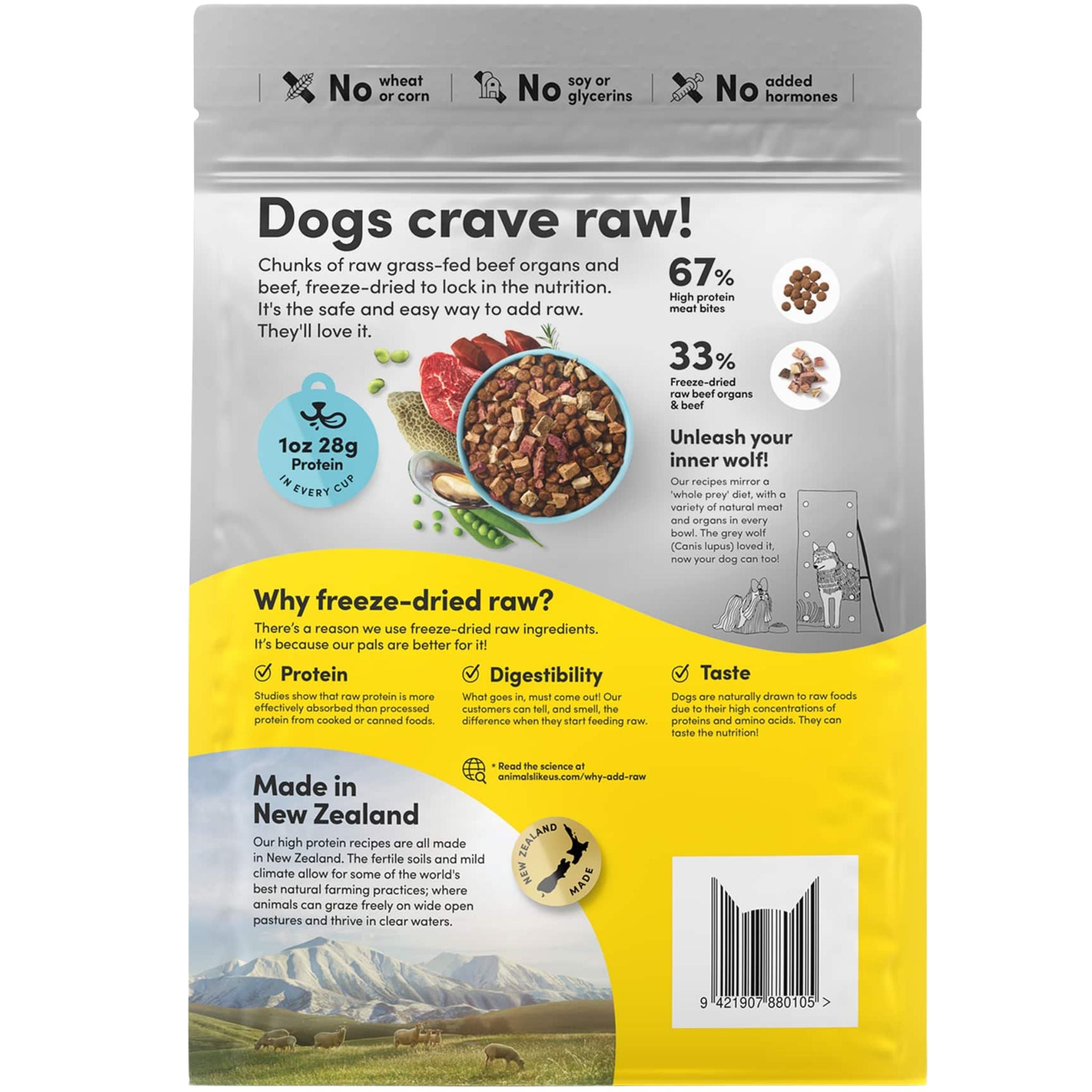 Animals Like Us Dog Food RawMix33 with Grass-Feed Beef