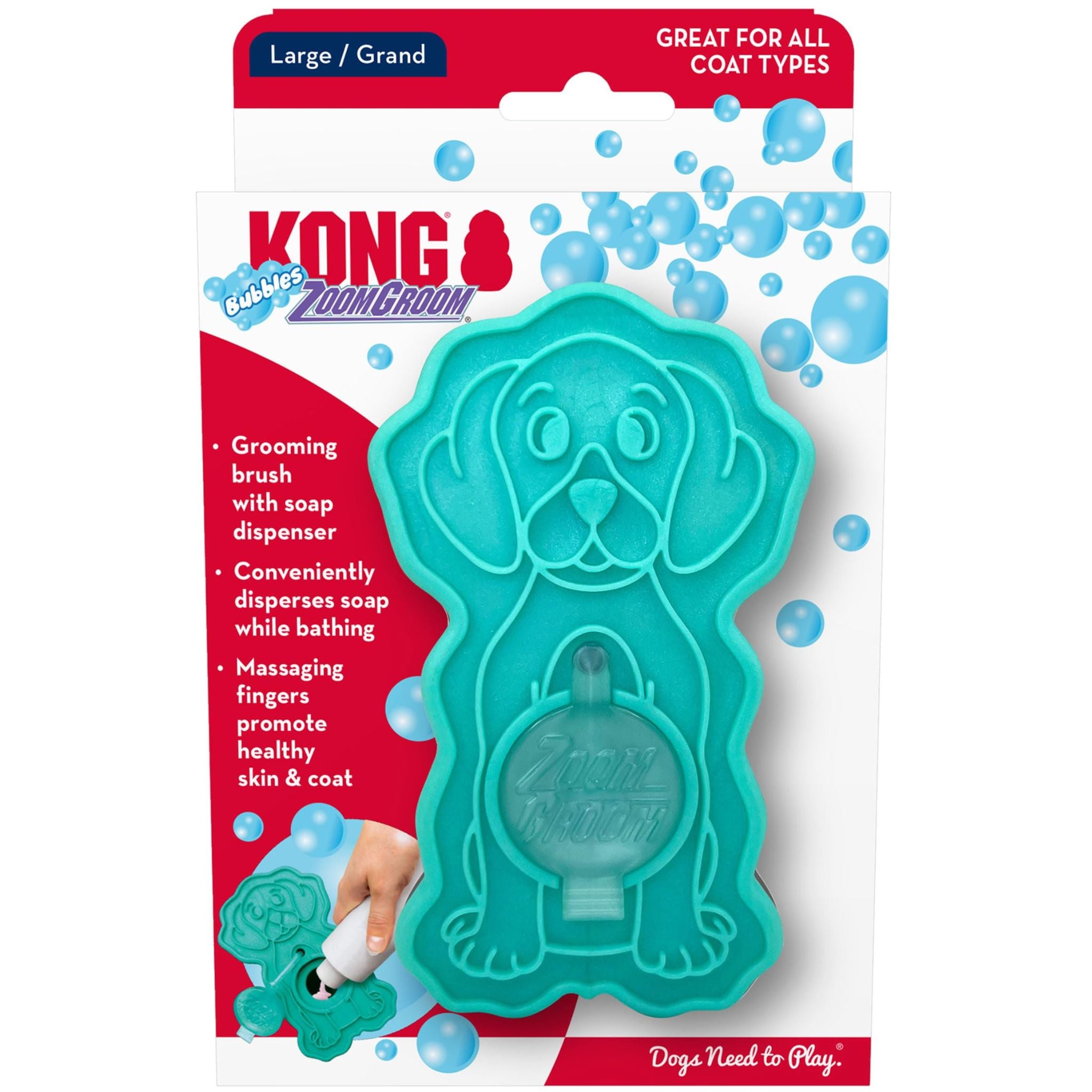 KONG ZoomGroom Bubbles Grooming Brush