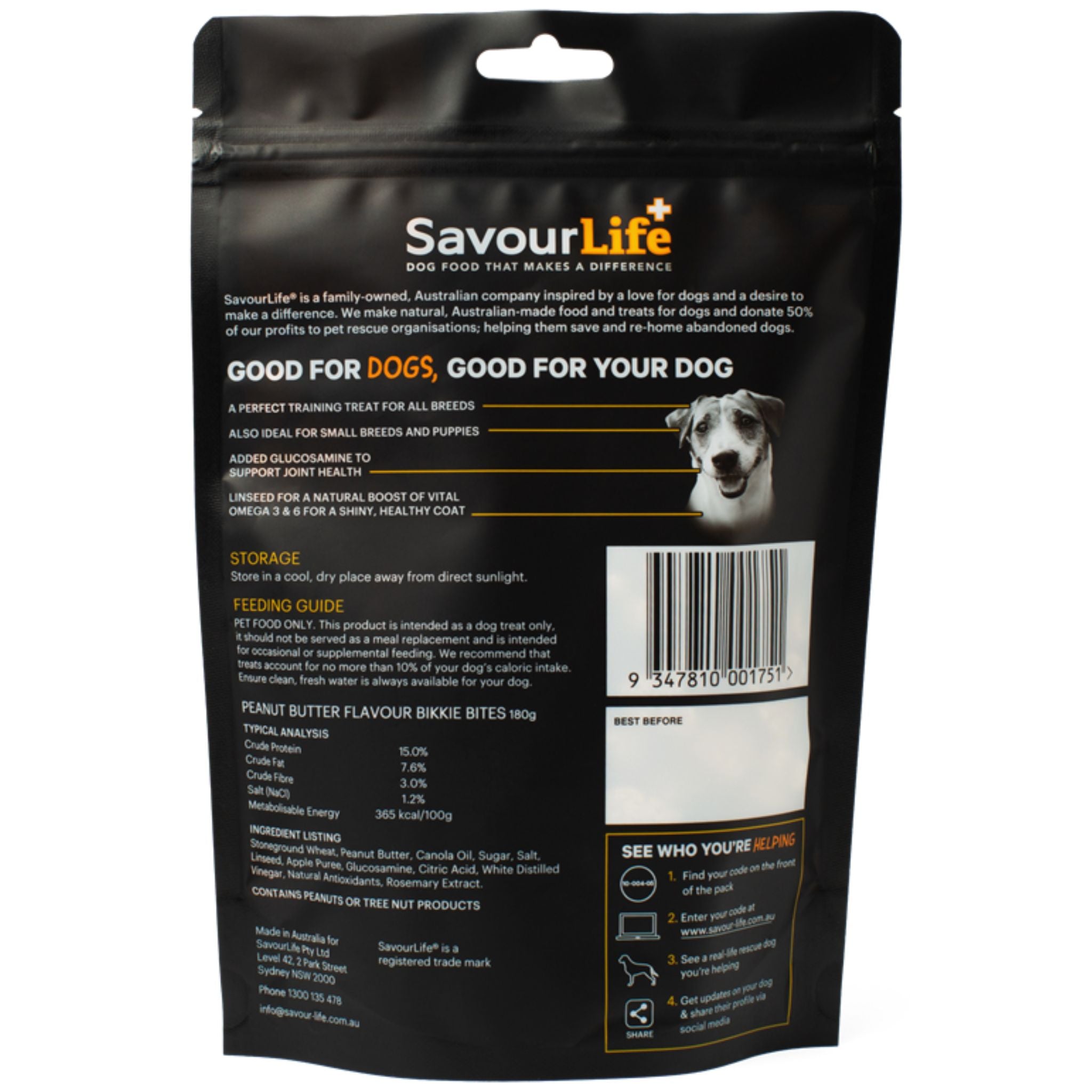 SavourLife Peanut Butter Flavour Bikkie Bites Dog Treats