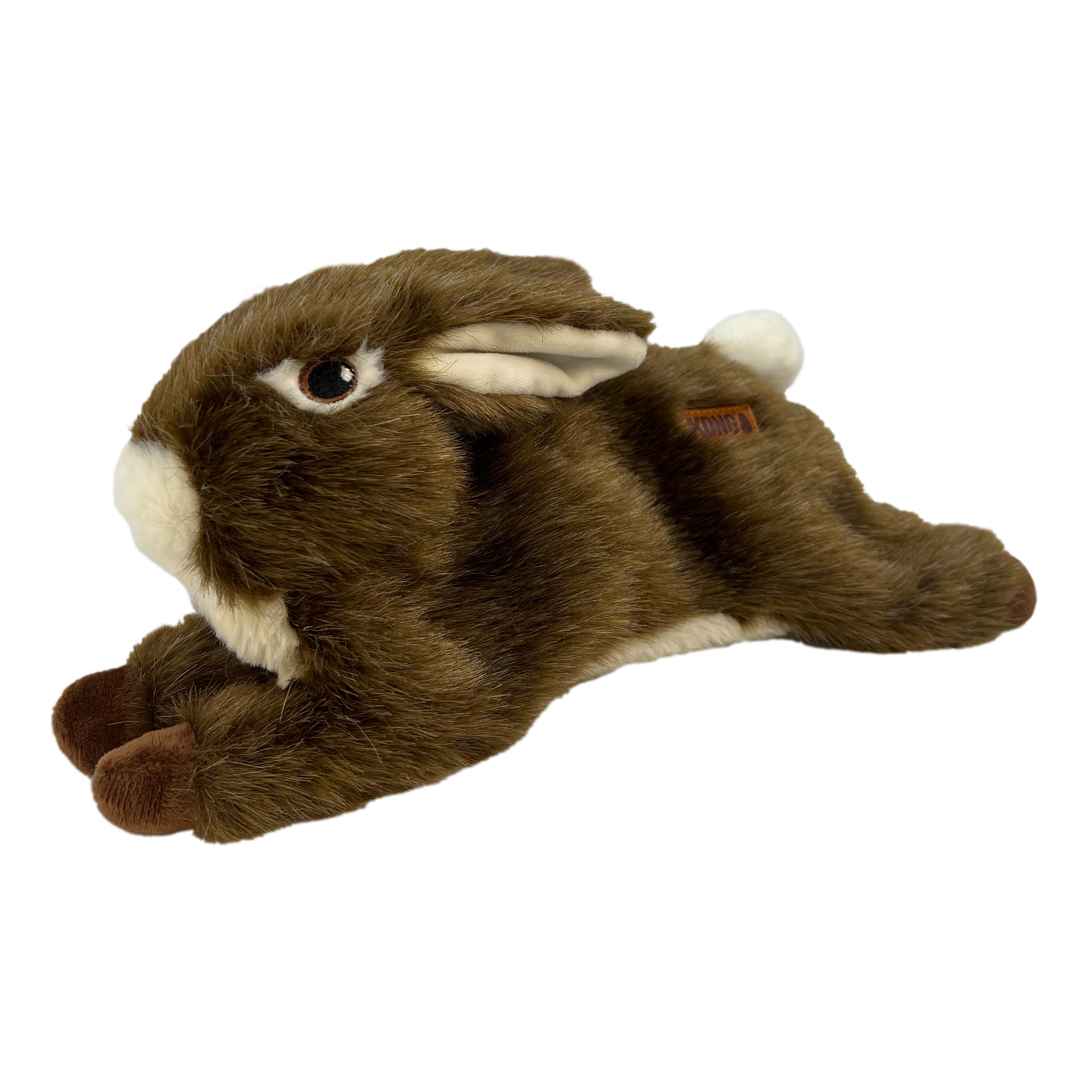 KONG Dog Toys Wild Low Stuffing Rabbit shown on its own, studio product shot