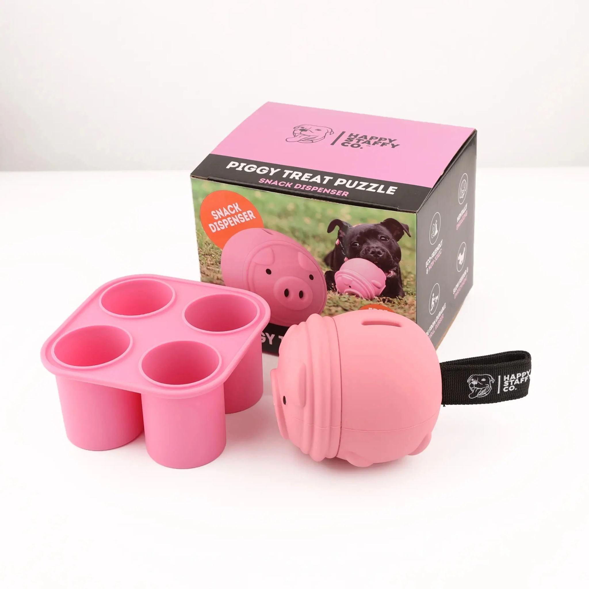 Happy Staffy Co Poppy Pig Treat Dispenser Dog Toy